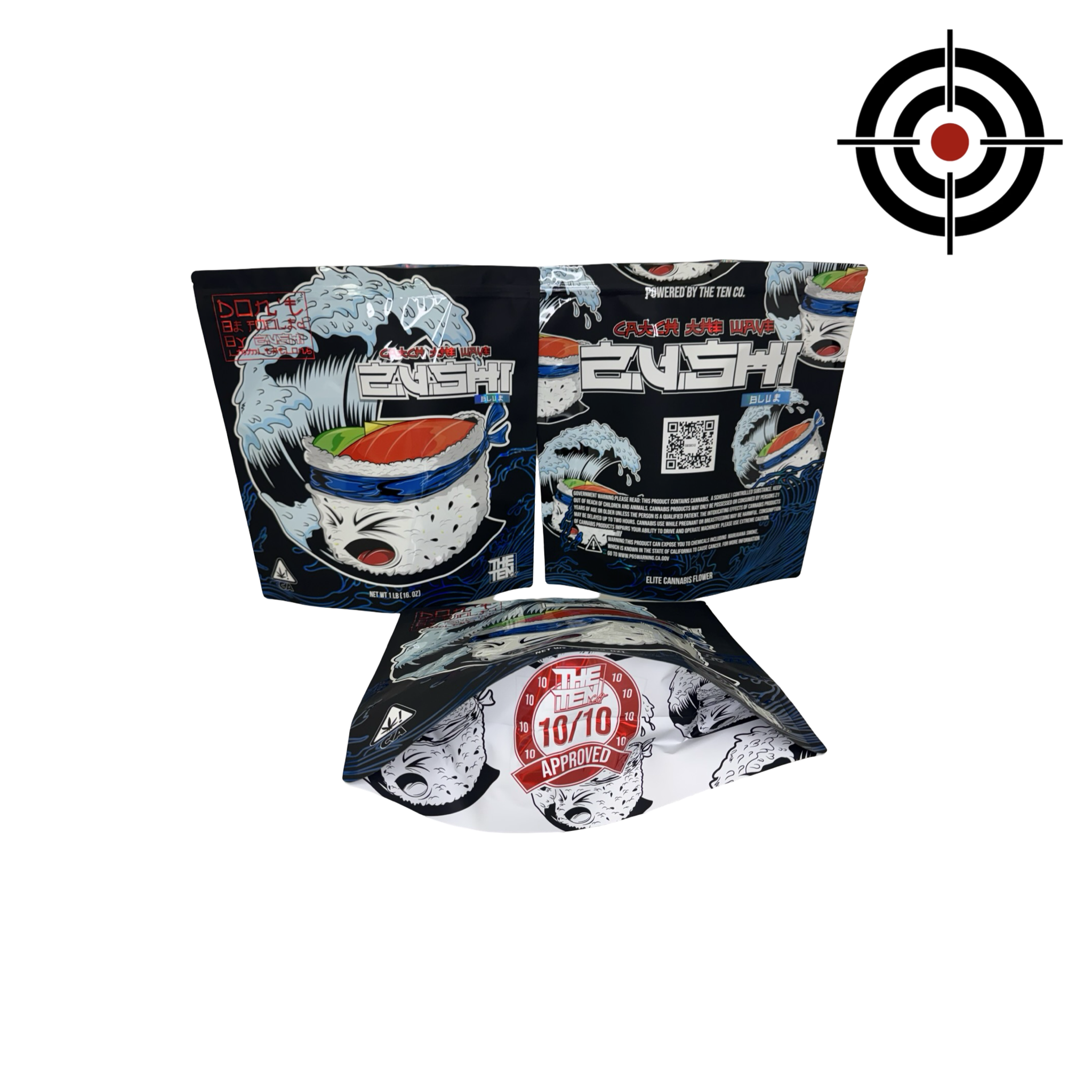 Blue Zushi Mylar Bags 1 lb (Pound) The Ten Co Blue Zushi Mylar Bags 1 lb (Pound) The Ten Co