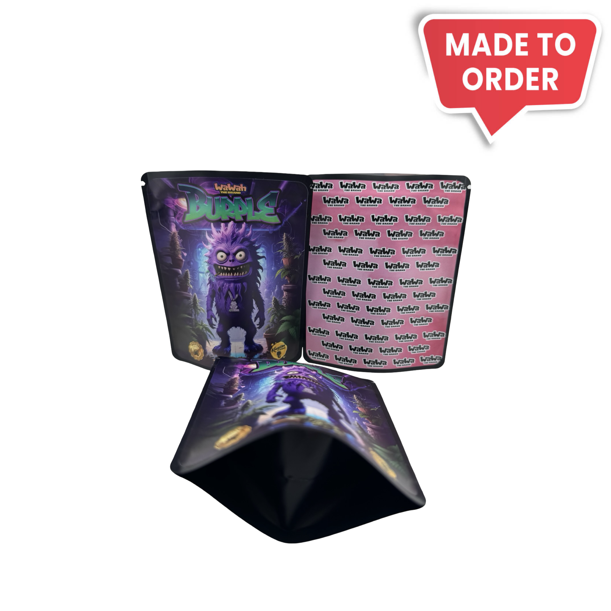 Burple Mylar Bags 3.5g Wawah Burple Mylar Bags 3.5g Wawah