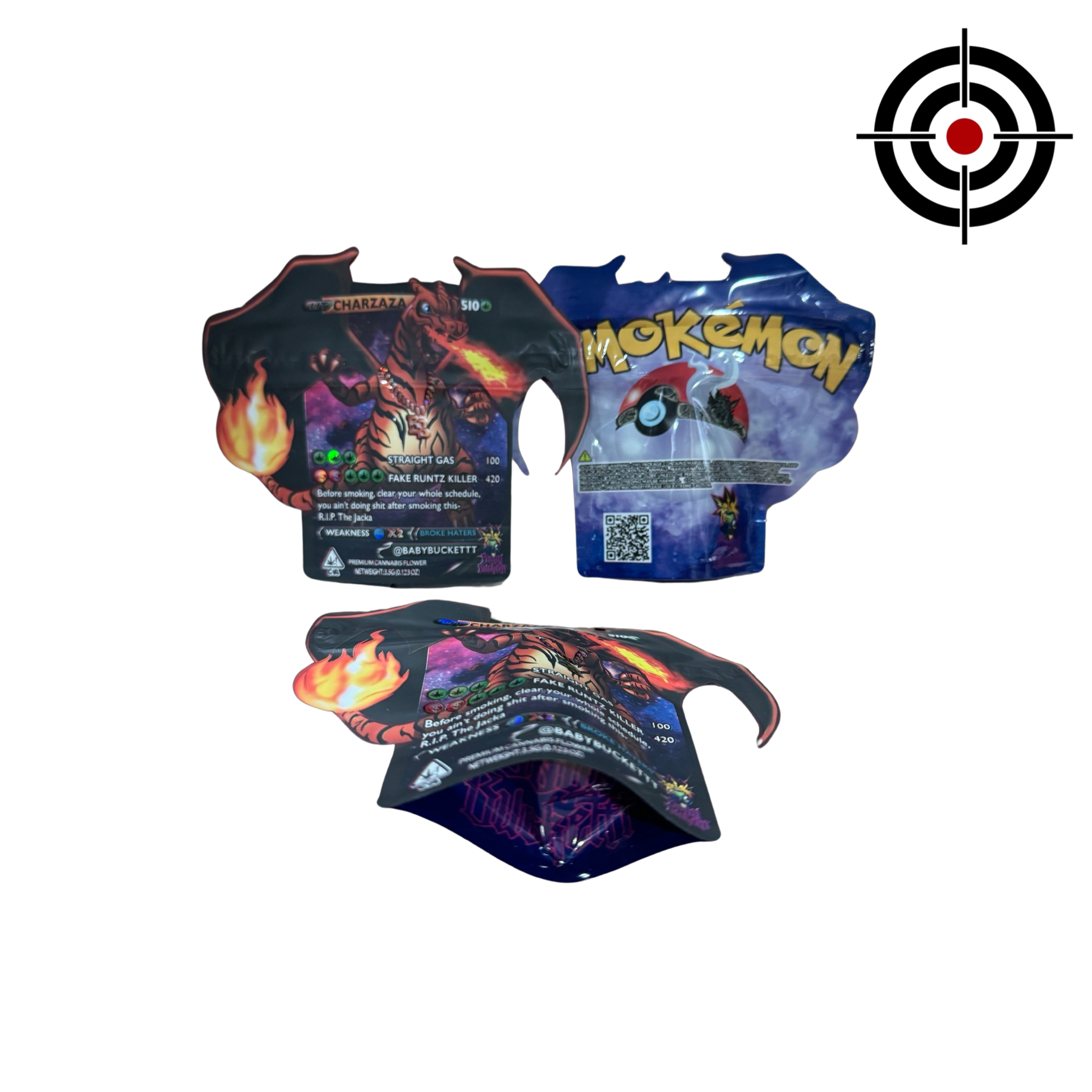 Charzaza Smokemon Mylar Bags 3.5g Baby Buckett Charzaza Smokemon Mylar Bags 3.5g Baby Buckett