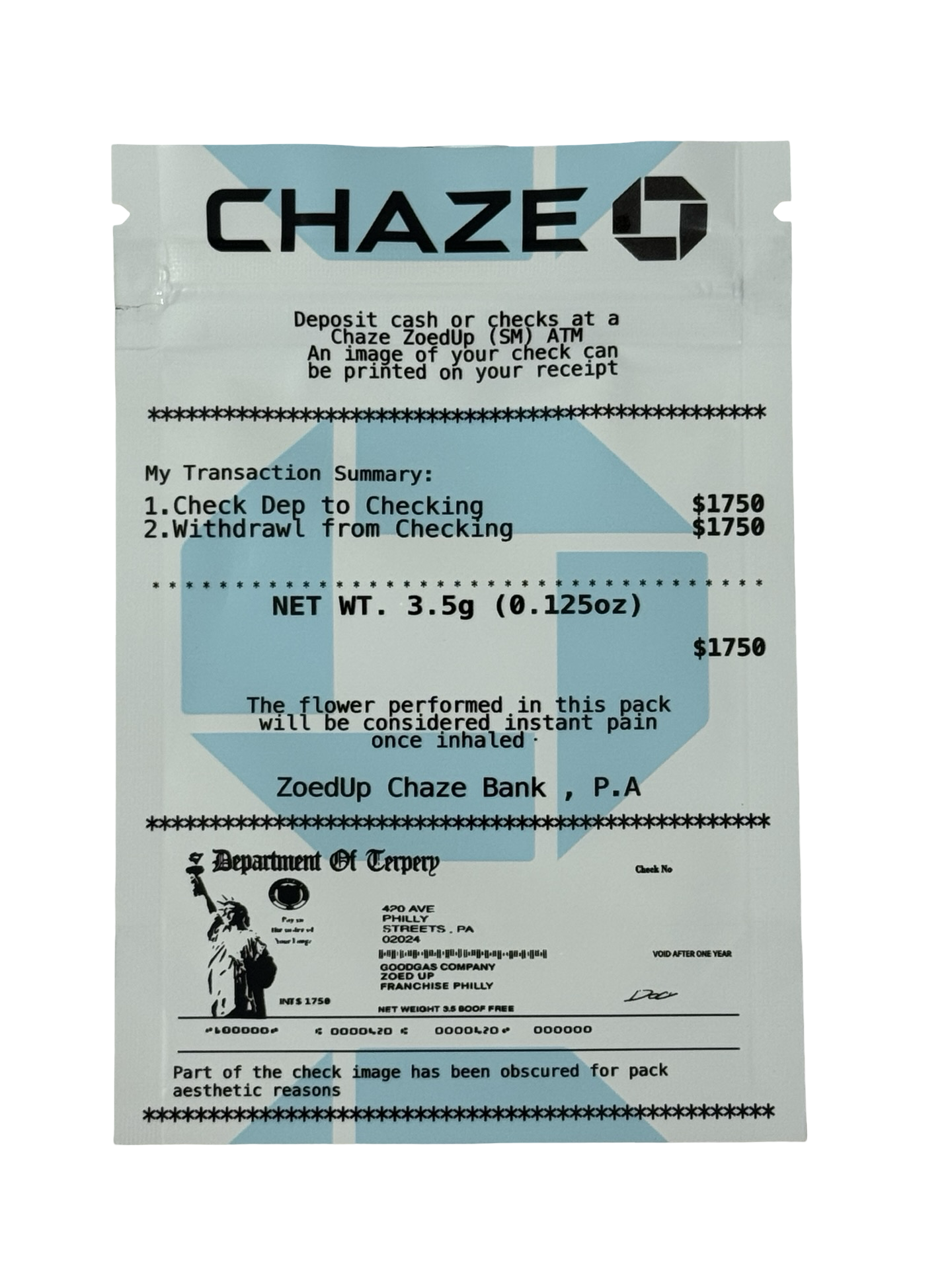 Chaze Mylar Bags 3.5g Goodgas Chaze Mylar Bags 3.5g Goodgas