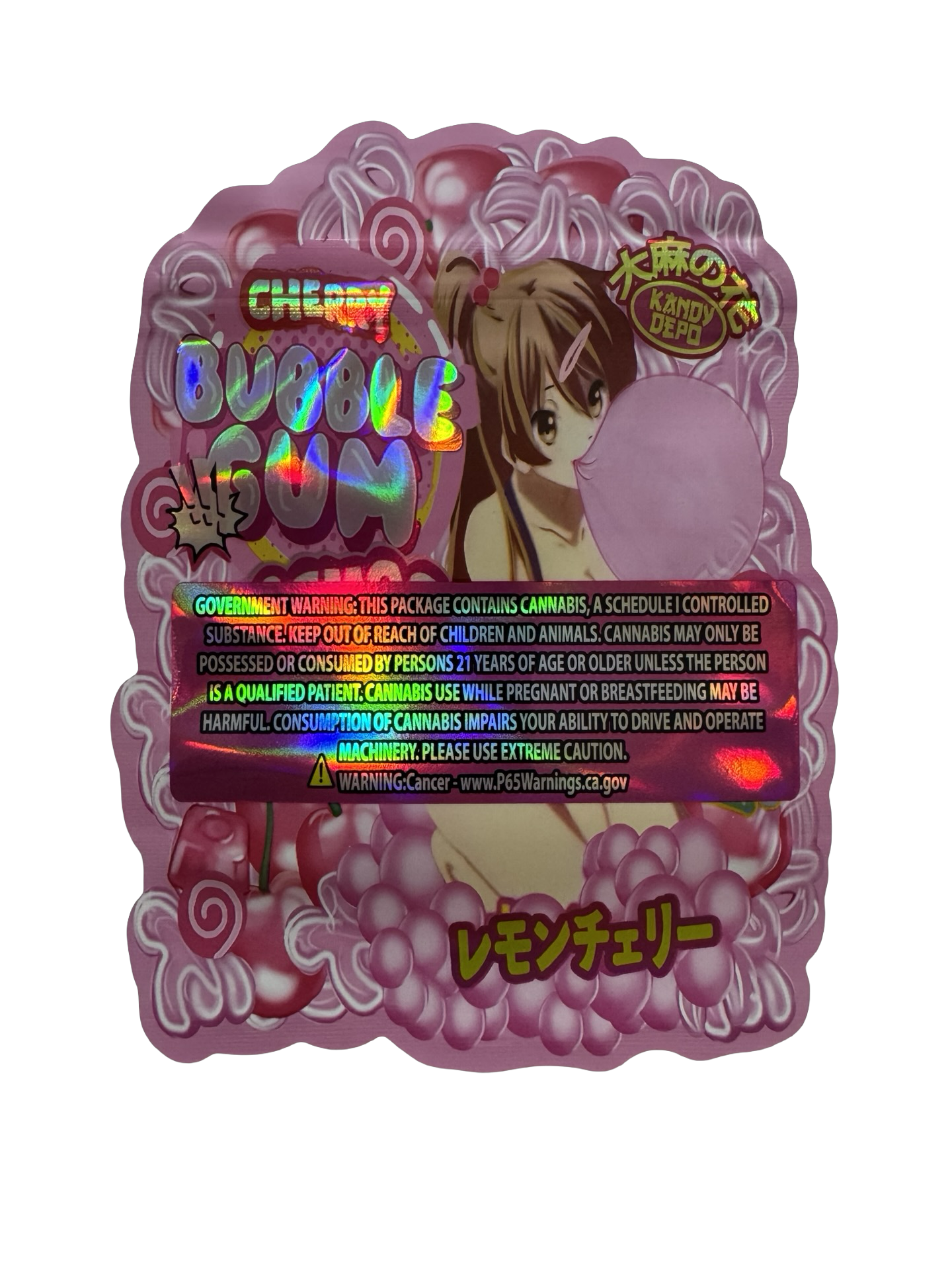 Cherry Bubblegum Bombom Mylar Bags 3.5g Kandy Depo Cherry Bubblegum Bombom Mylar Bags 3.5g Kandy Depo