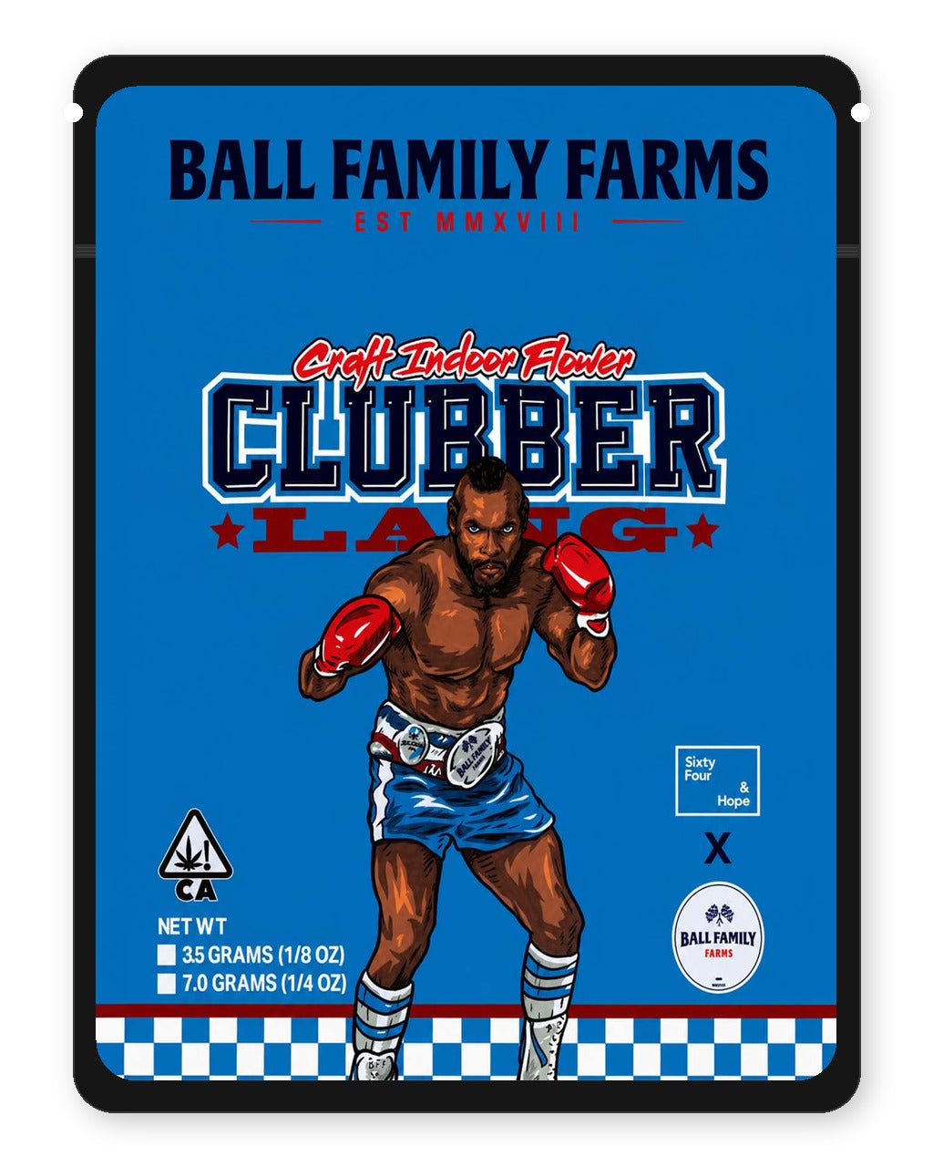 Clubber Lang 3.5g Mylar Sticker Bags Ball Family Farms Clubber Lang 3.5g Mylar Sticker Bags Ball Family Farms
