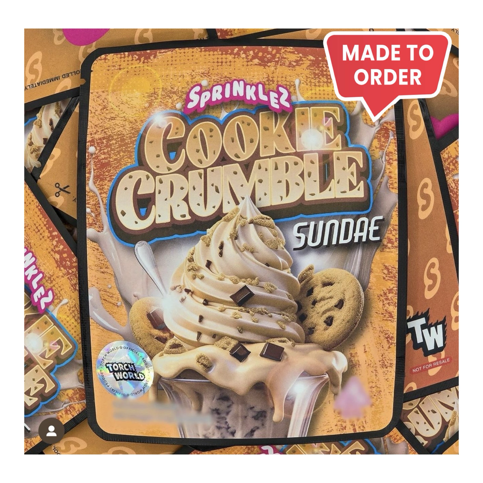 Cookie Crumble Sundae 3.5g Mylar Bags Sprinklez Torch World Cookie Crumble Sundae 3.5g Mylar Bags Sprinklez Torch World
