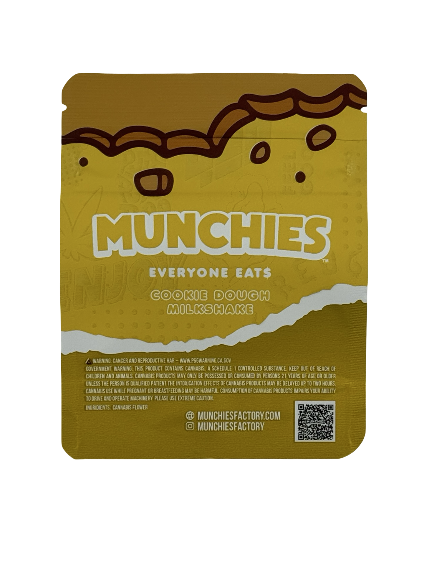 Cookie Dough Milkshake Mylar Bags 3.5g Munchies Cookie Dough Milkshake Mylar Bags 3.5g Munchies