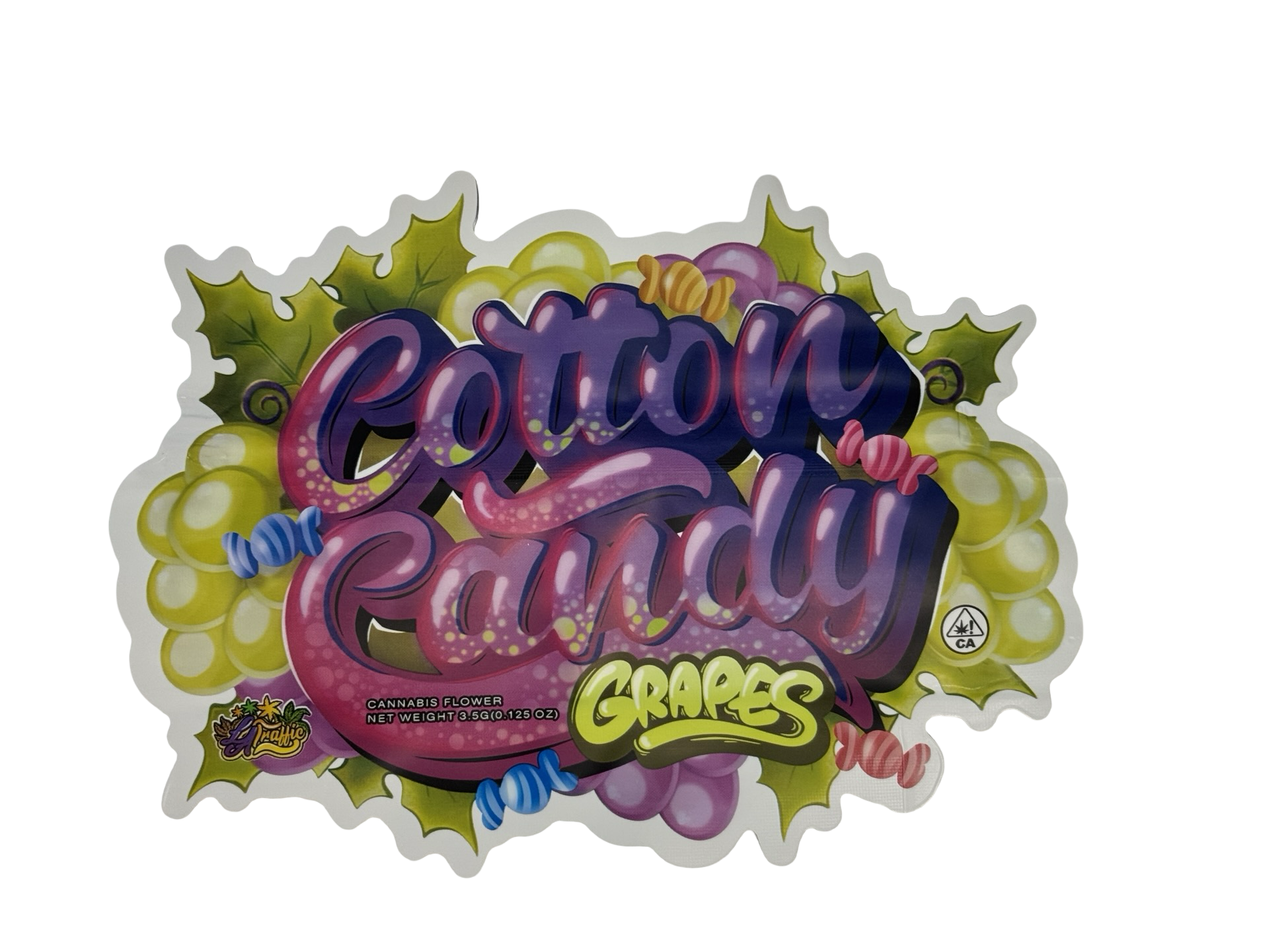 Cotton Candy Grapes 3.5g Mylar Bags LA Traffic Cotton Candy Grapes 3.5g Mylar Bags LA Traffic