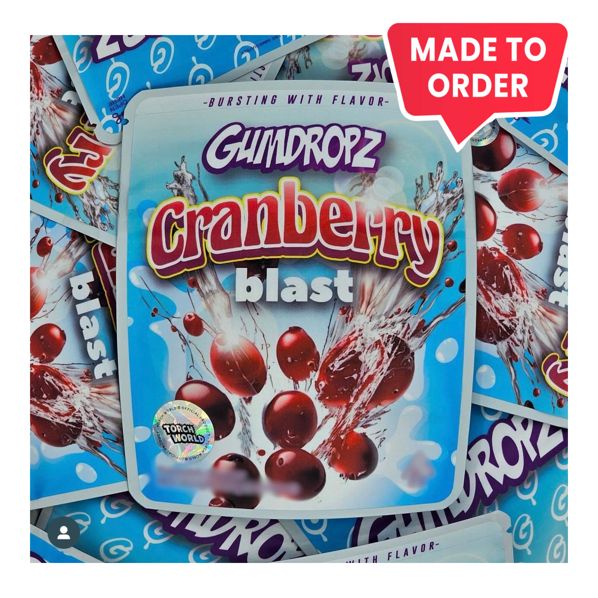 Cranberry Blast Gumdropz 3.5g Mylar Bags Sprinklez Torch Cranberry Blast Gumdropz 3.5g Mylar Bags Sprinklez Torch