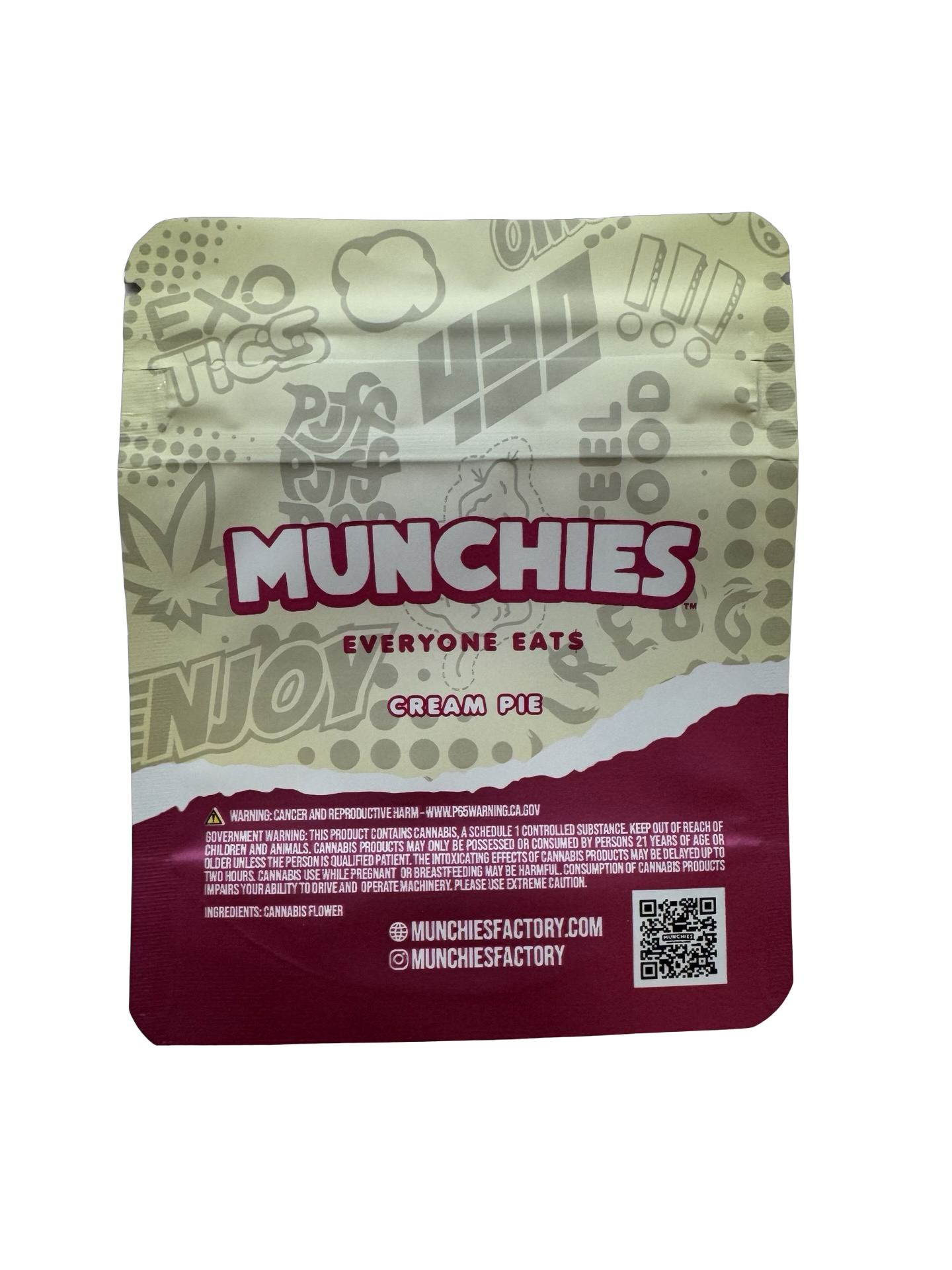Cream Pie Mylar Bags 3.5g Munchies Cream Pie Mylar Bags 3.5g Munchies