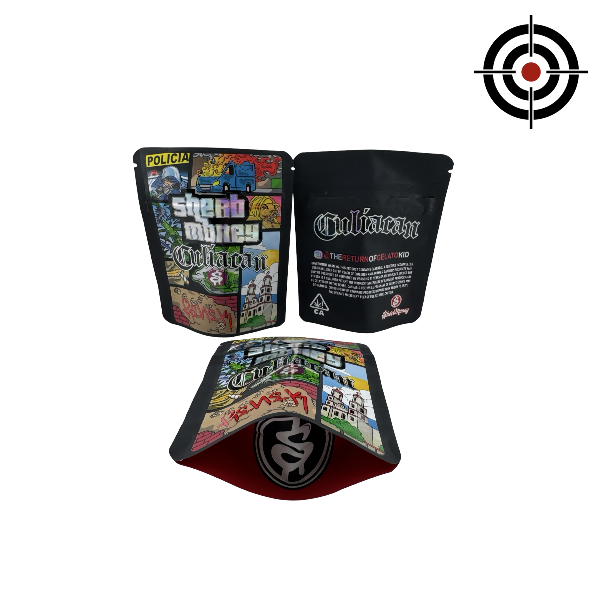 Culiacan Mylar Bags 3.5g SherbMoney Culiacan Mylar Bags 3.5g SherbMoney