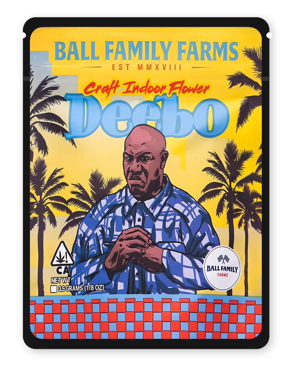 Deebo 3.5g Mylar Sticker Bags Ball Family Farms Deebo 3.5g Mylar Sticker Bags Ball Family Farms