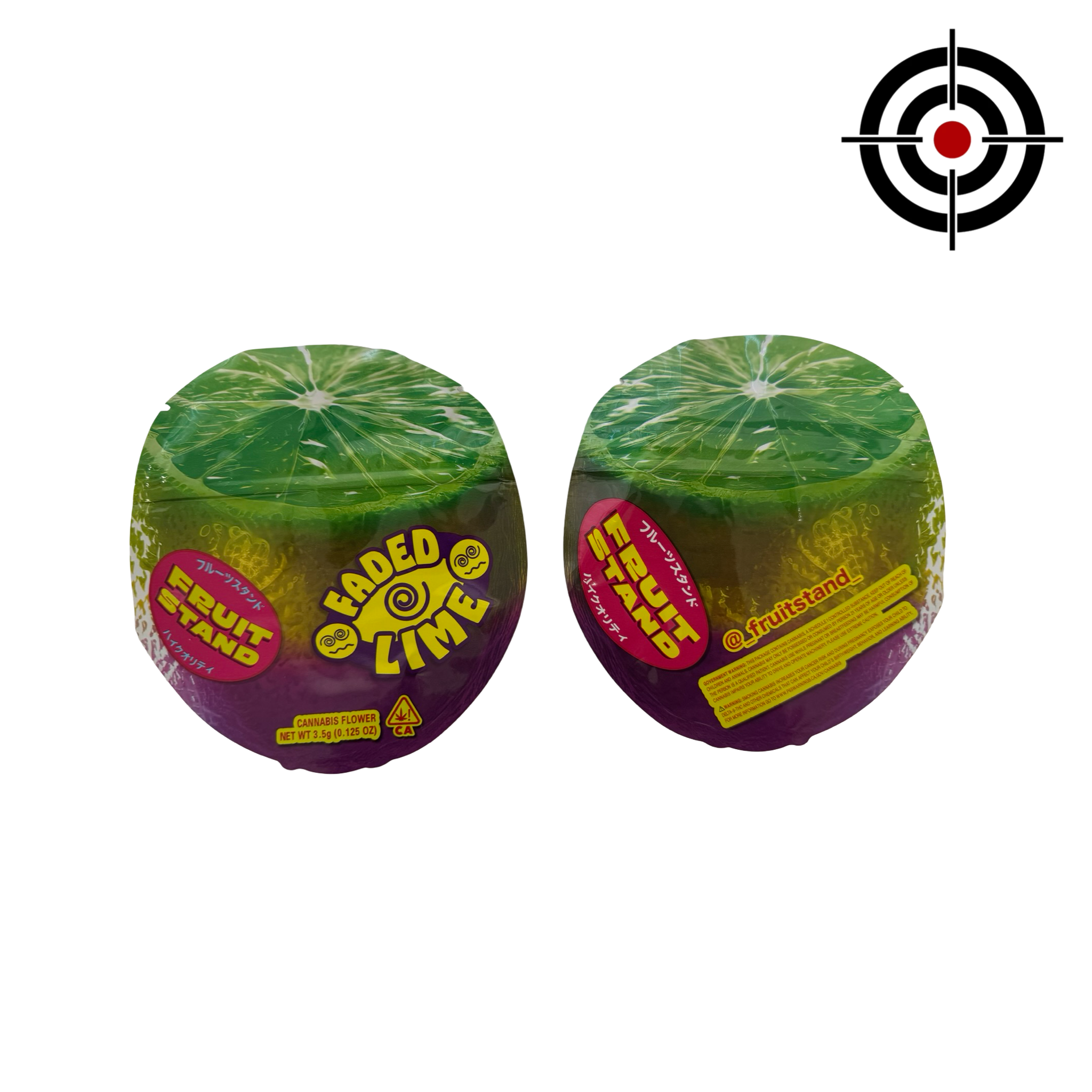 Faded Lime 3.5g Mylar Bags Fruit Stand