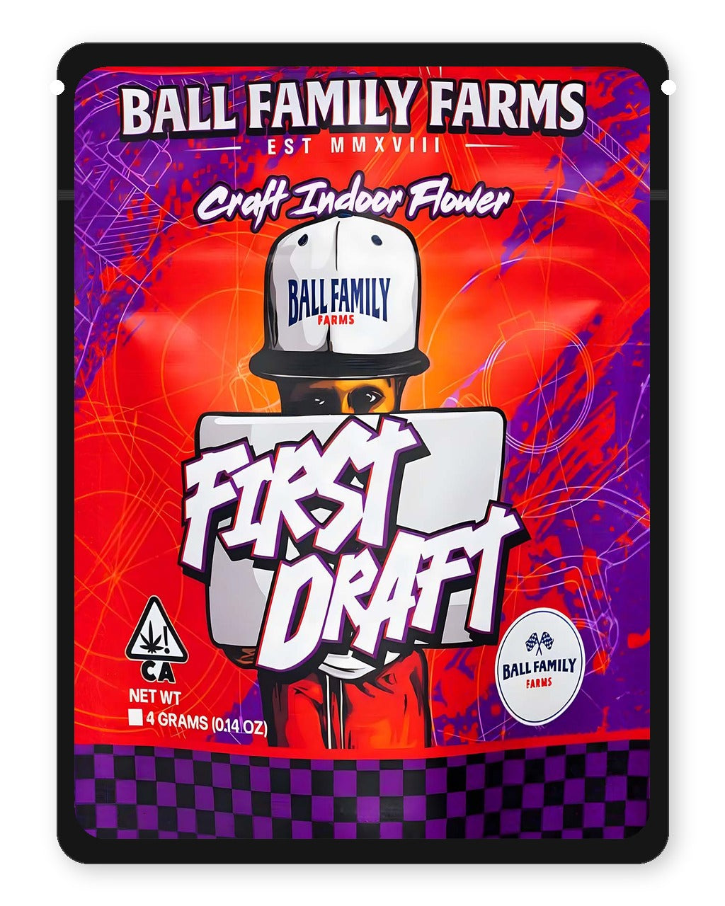 First Draft 3.5g Mylar Sticker Bags Ball Family Farms First Draft 3.5g Mylar Sticker Bags Ball Family Farms
