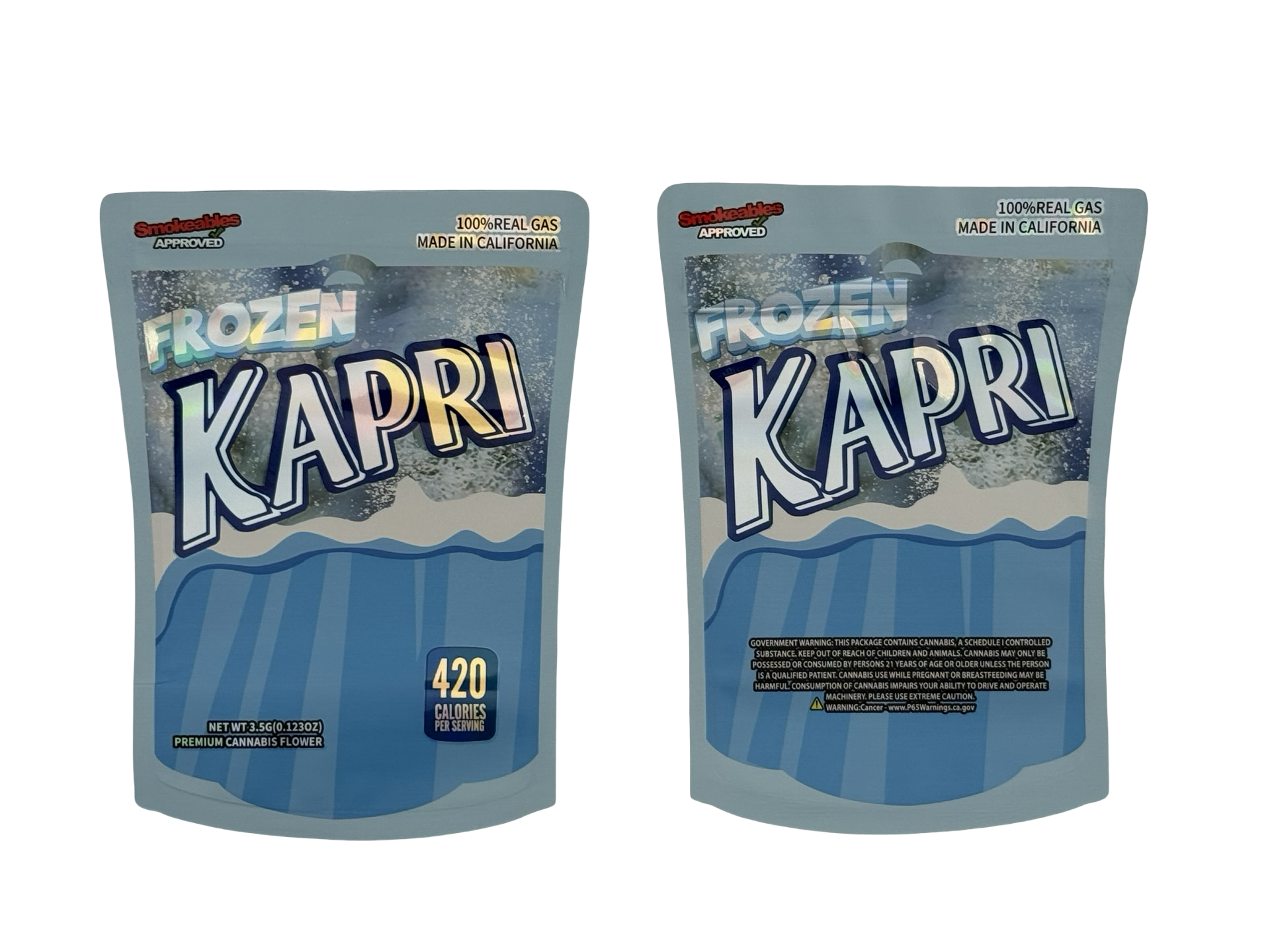 Frozen Kapri 3.5g Mylar Bags High Tolerance