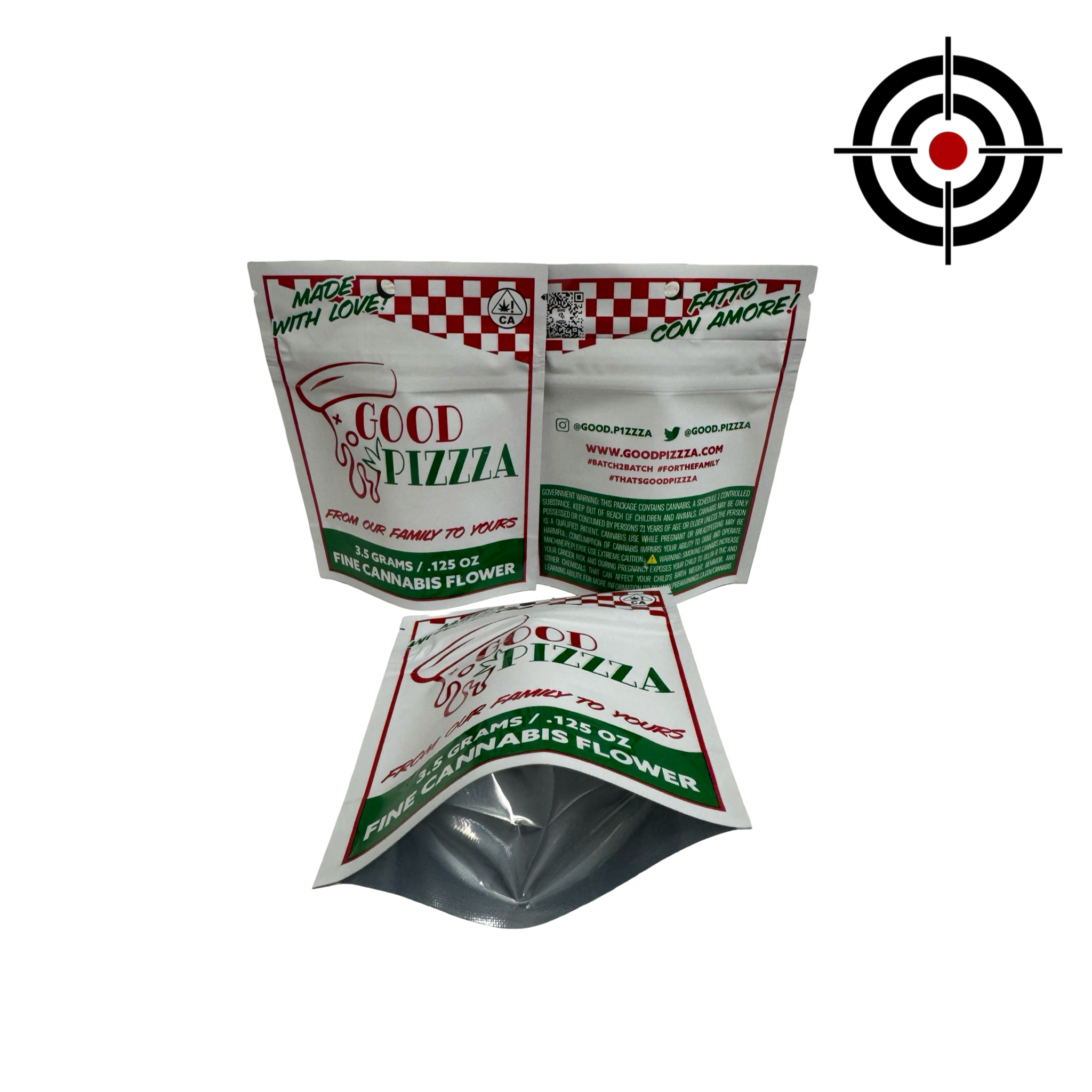 Good Pizzza Mylar Bags 3.5g Good Pizzza