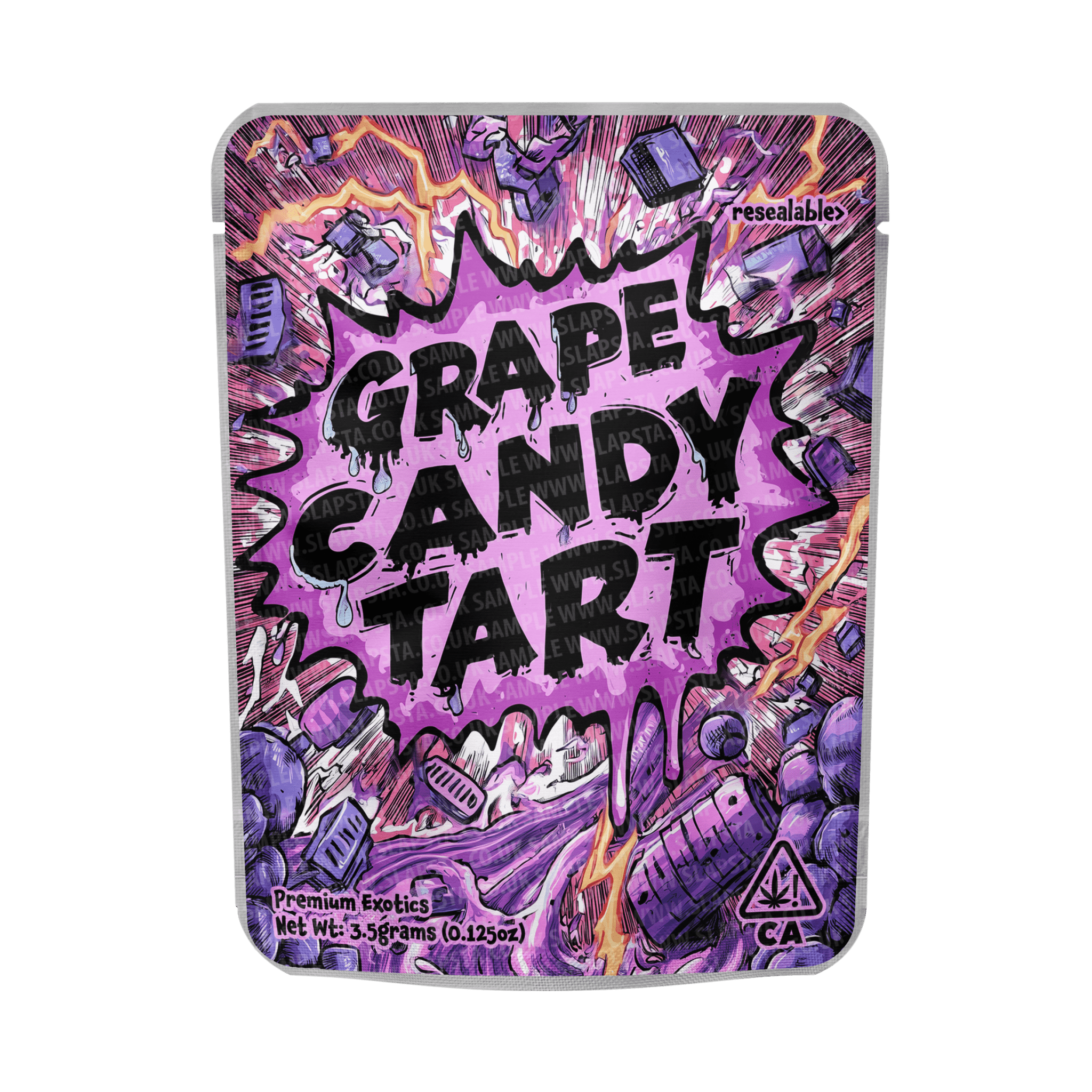 Grape Candy Tart Mylar Pouches Pre-Labeled Grape Candy Tart Mylar Pouches Pre-Labeled