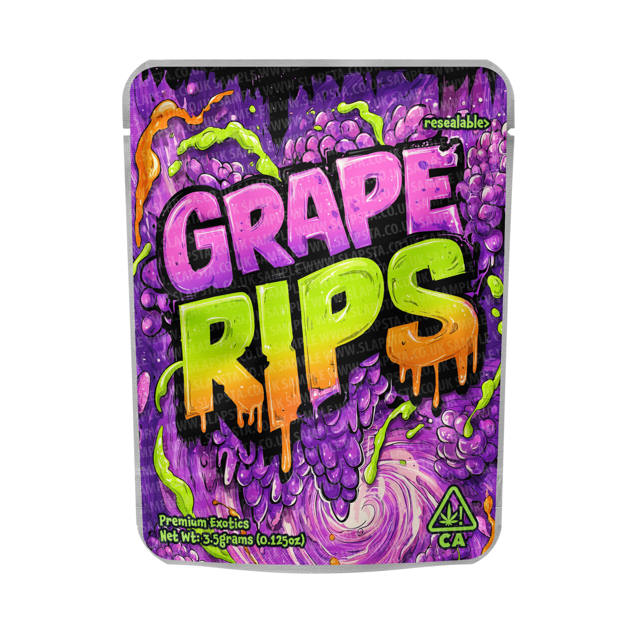 Grape Rips Mylar Pouches Pre-Labeled Grape Rips Mylar Pouches Pre-Labeled