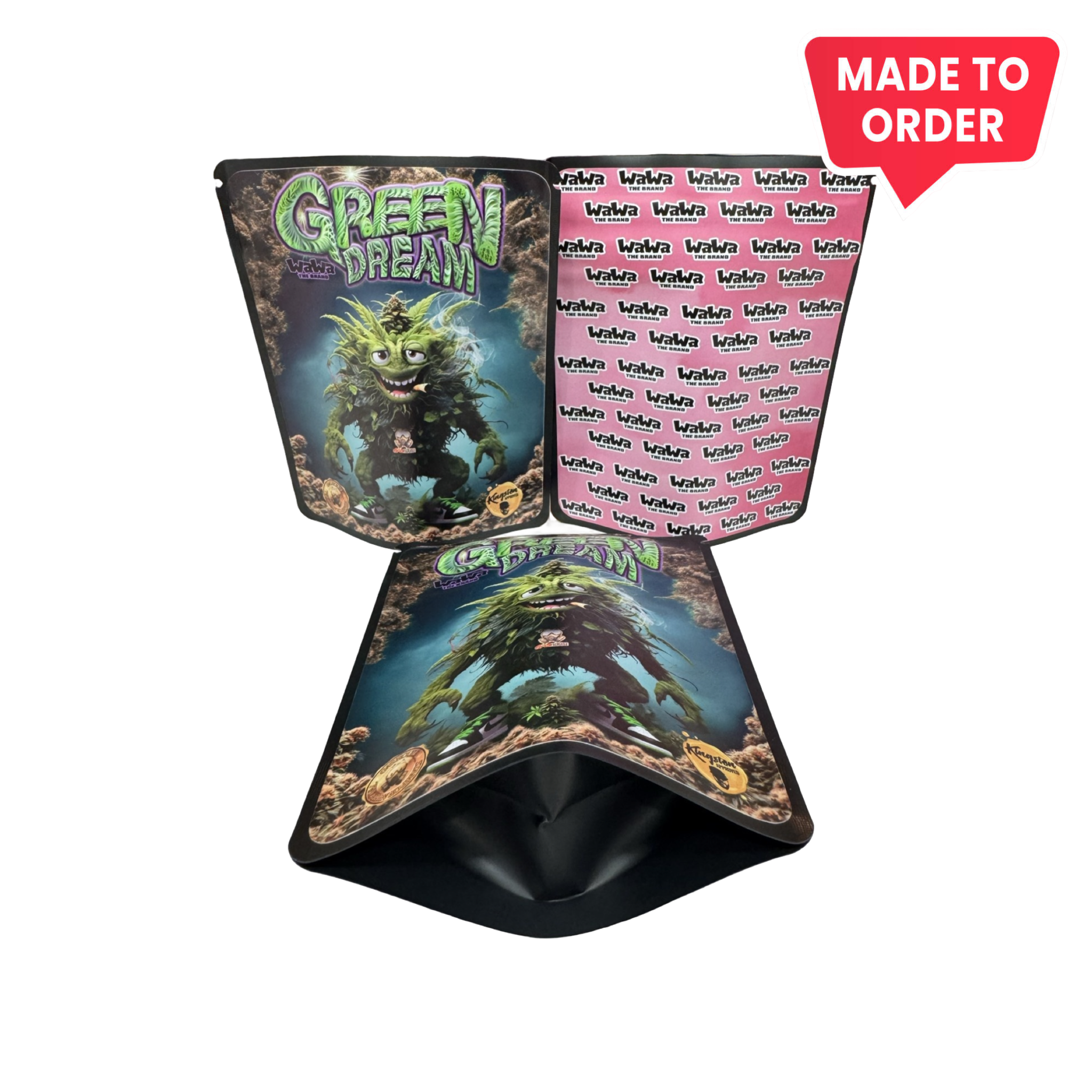 Green Dream Mylar Bags 3.5g Wawah