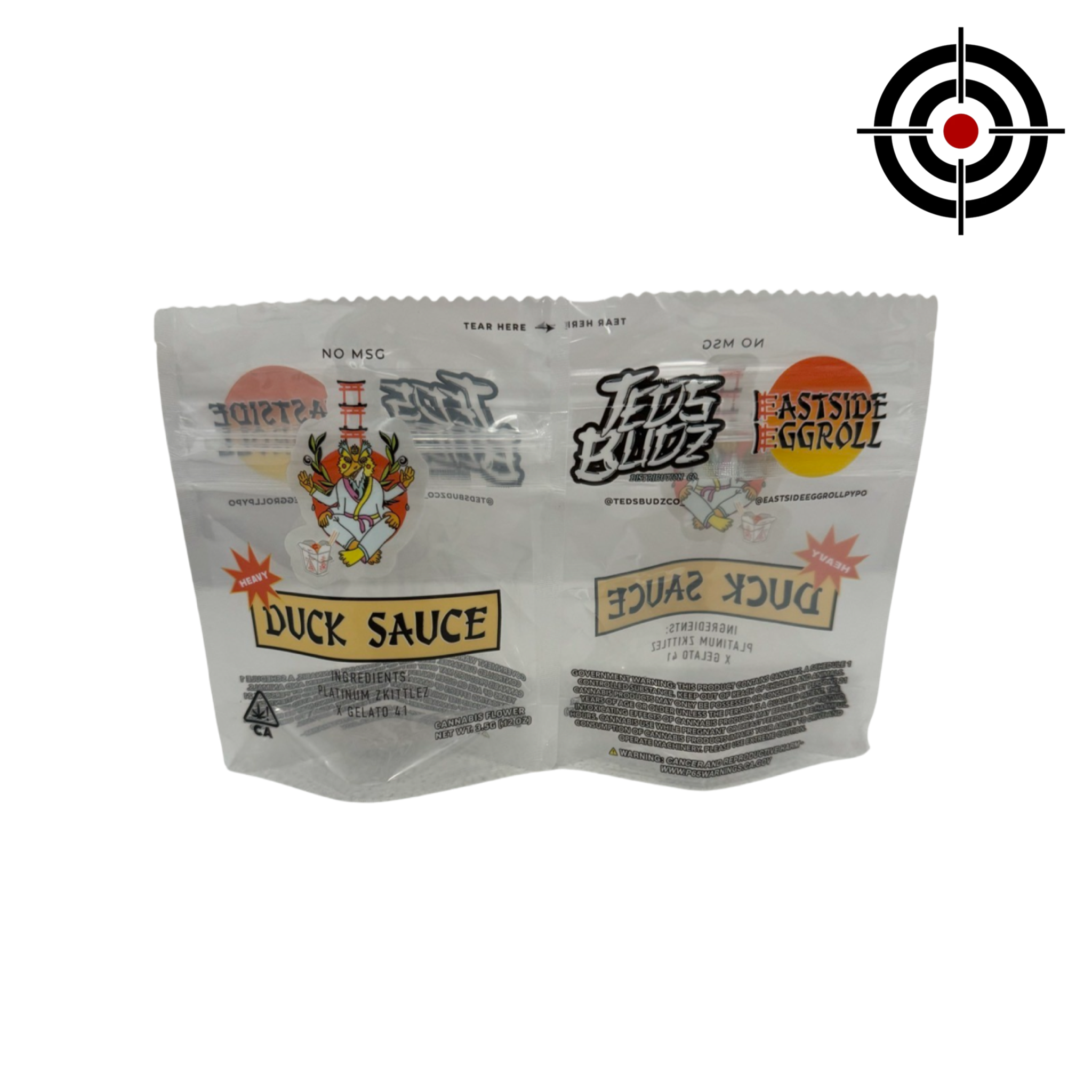 Heavy Duck Sauce Mylar Bags 3.5g Teds Budz