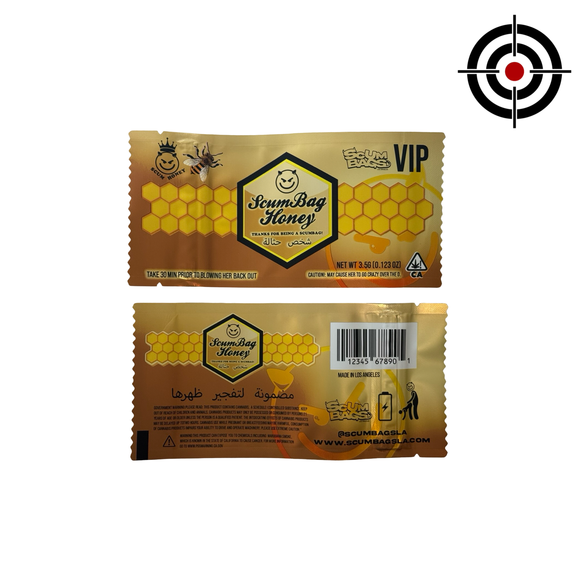 Honey Mylar Bags 3.5g Scum Bags