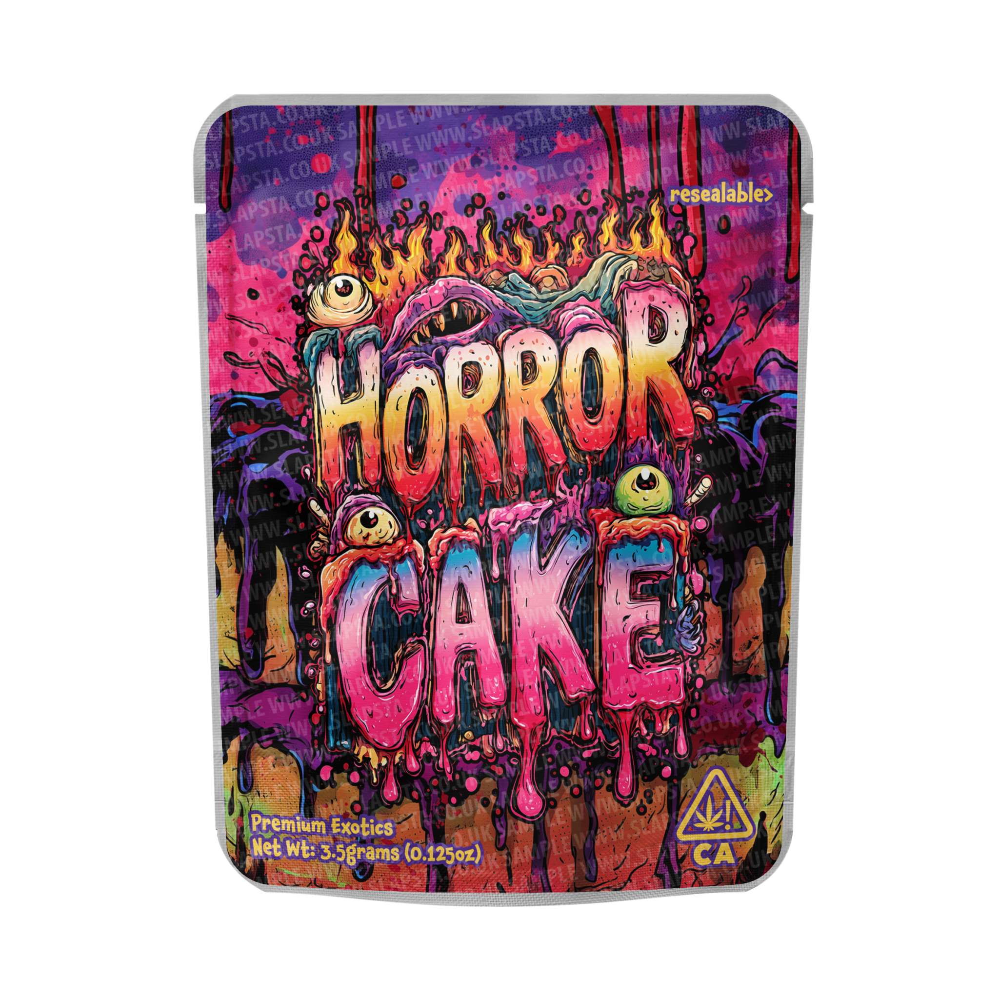 Horror Cake Mylar Pouches Pre-Labeled Horror Cake Mylar Pouches Pre-Labeled