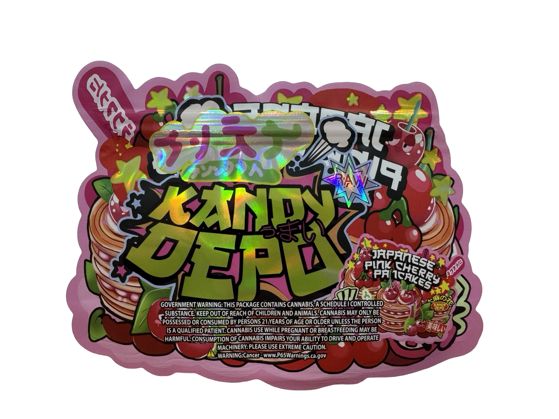 Japanese Pink Cherry Pancakes Mylar Bags 3.5g Kandy Depo Japanese Pink Cherry Pancakes Mylar Bags 3.5g Kandy Depo