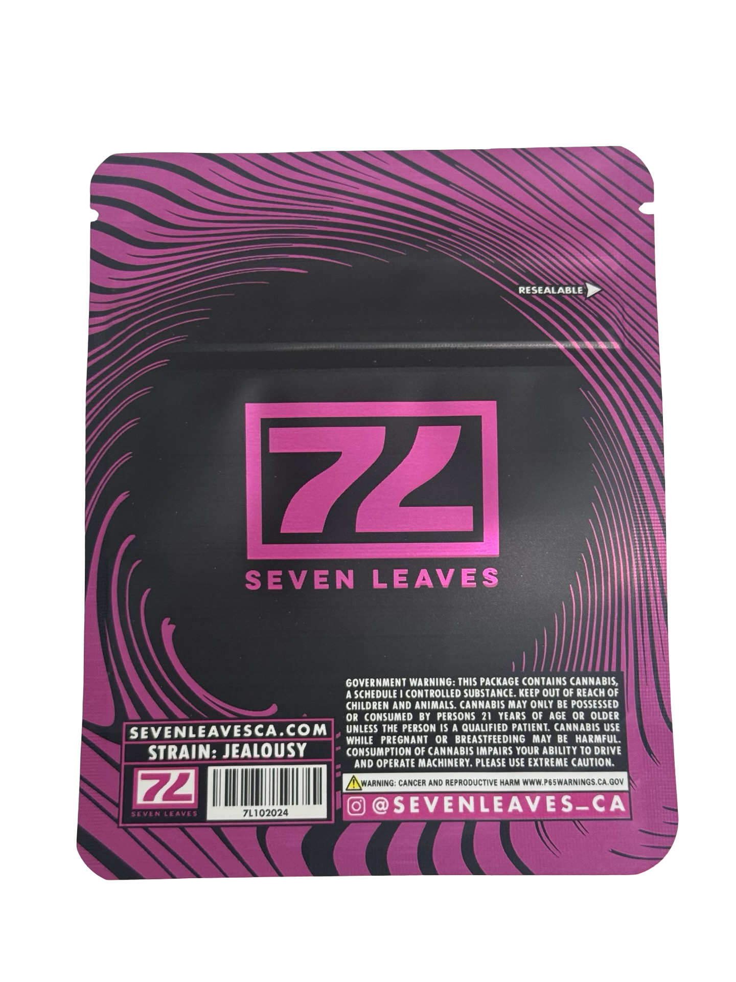 Jealousy 3.5g Mylar Bags Seven Leaves Jealousy 3.5g Mylar Bags Seven Leaves
