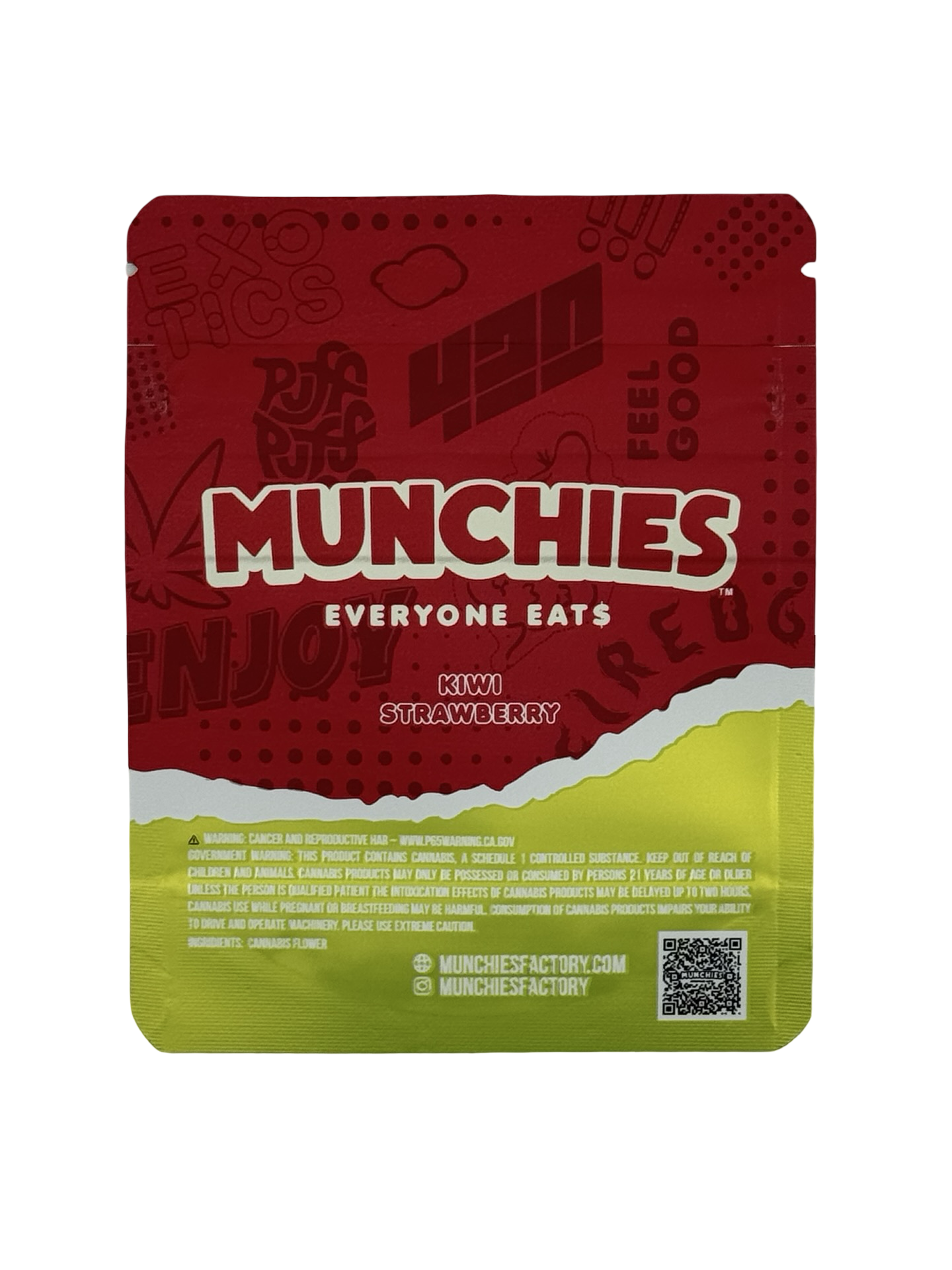 Kiwi Strawberry Mylar Bags 3.5g Munchies Kiwi Strawberry Mylar Bags 3.5g Munchies