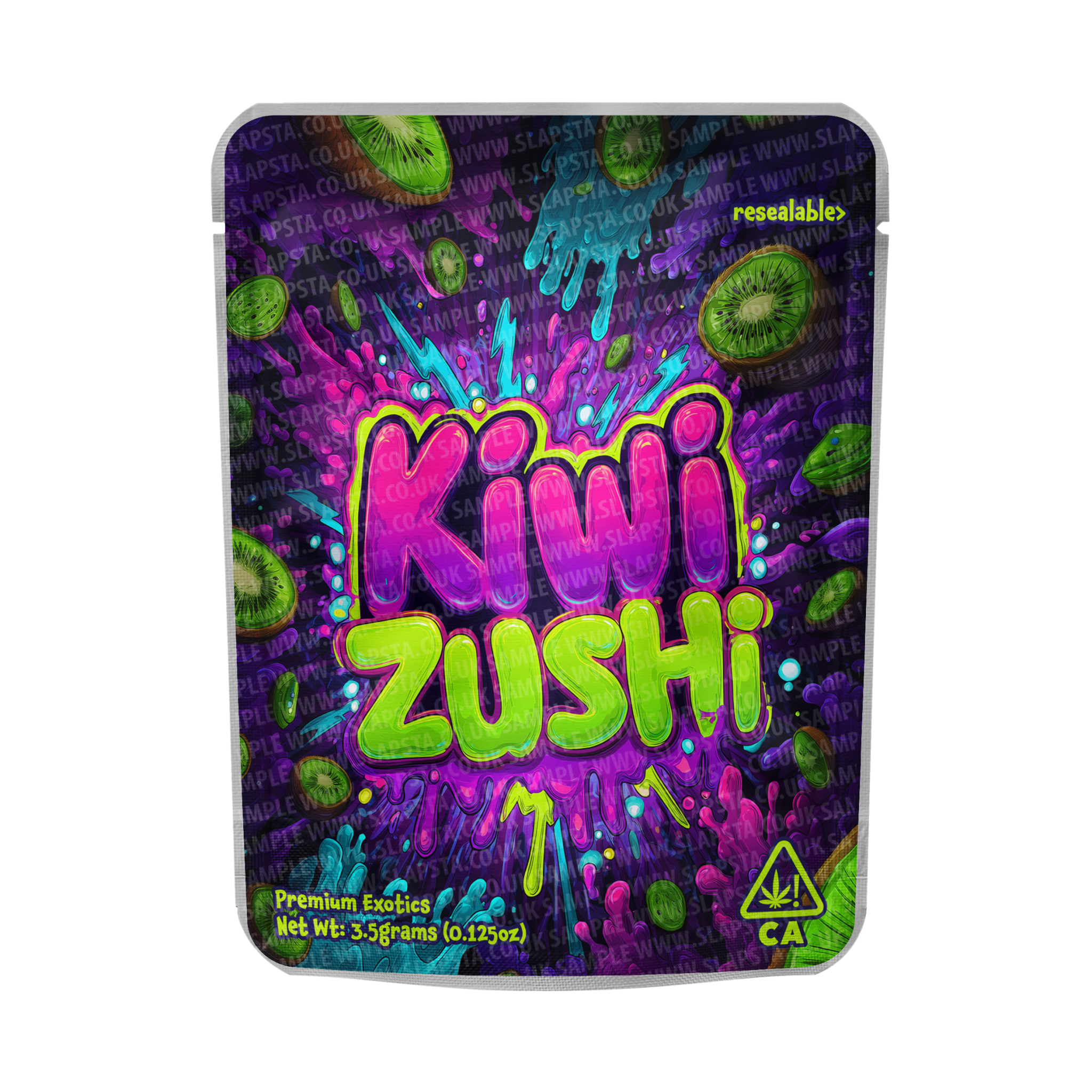 Kiwi Zushi Mylar Pouches Pre-Labeled Kiwi Zushi Mylar Pouches Pre-Labeled