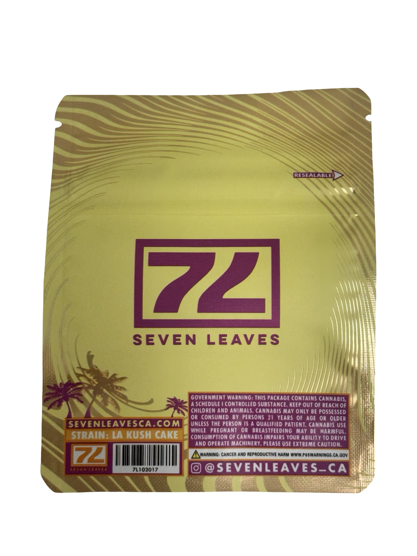 LA Kush Cake 3.5g Mylar Bags Seven Leaves LA Kush Cake 3.5g Mylar Bags Seven Leaves