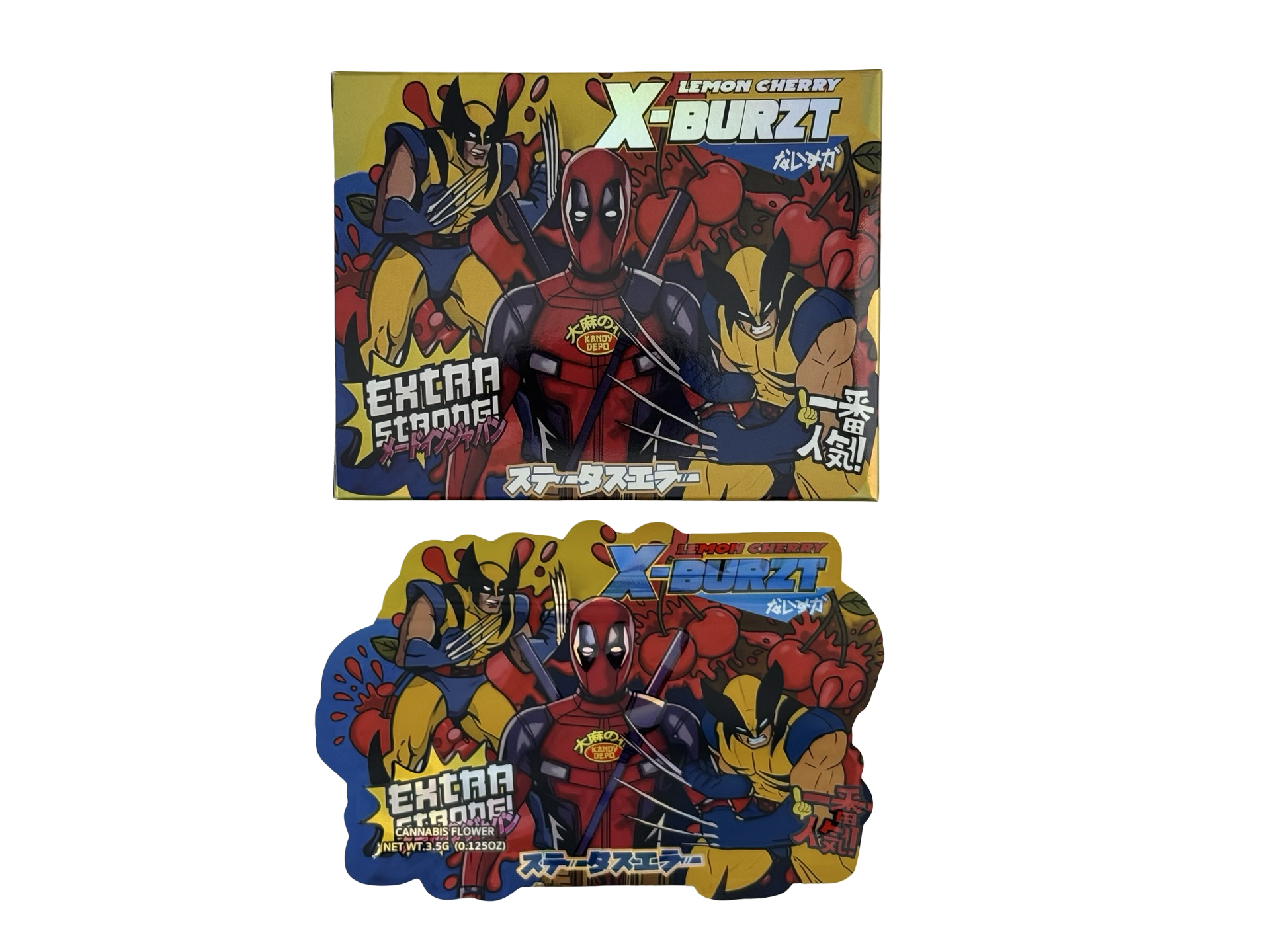 Lemon Cherry X-Burzt 3.5g Mylar Bags & Boxes Kandy Depo