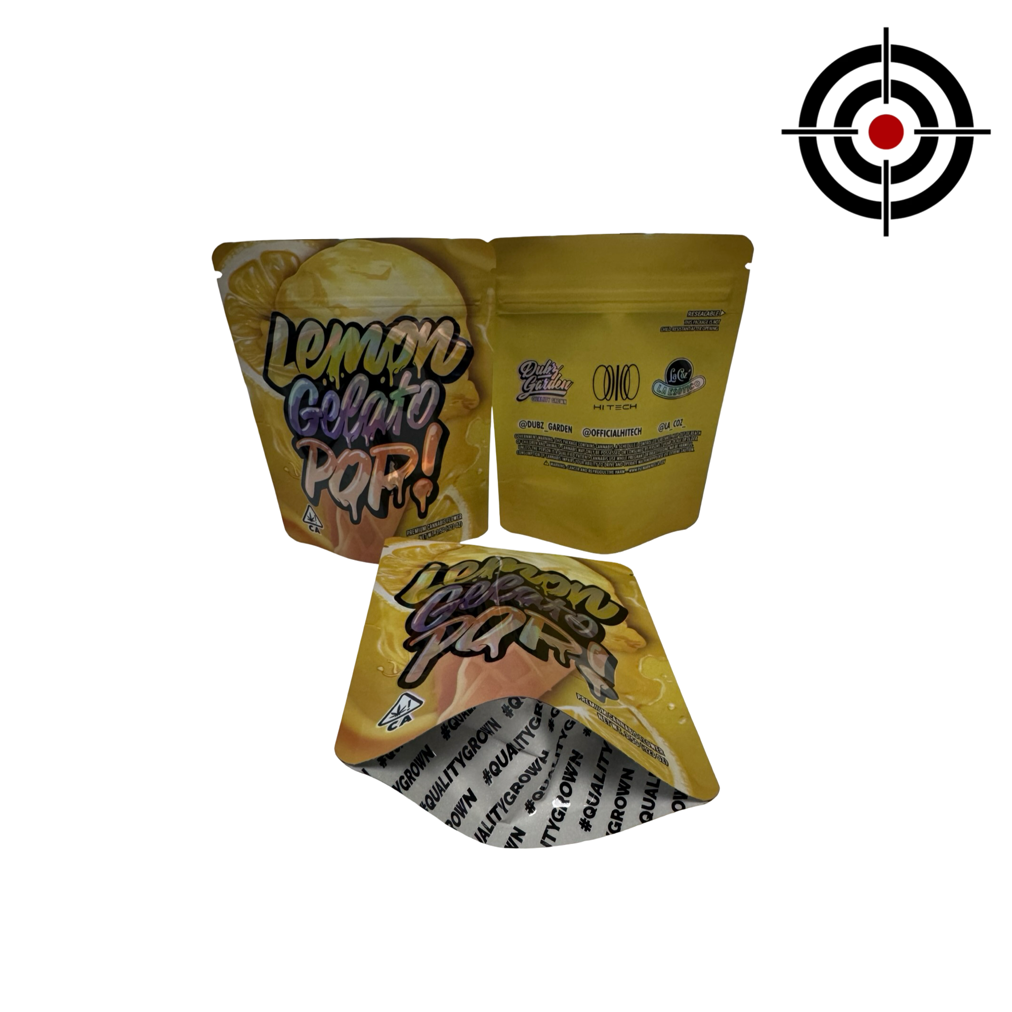Lemon Gelato Pop Mylar Bags 3.5g Dubz Garden Lemon Gelato Pop Mylar Bags 3.5g Dubz Garden