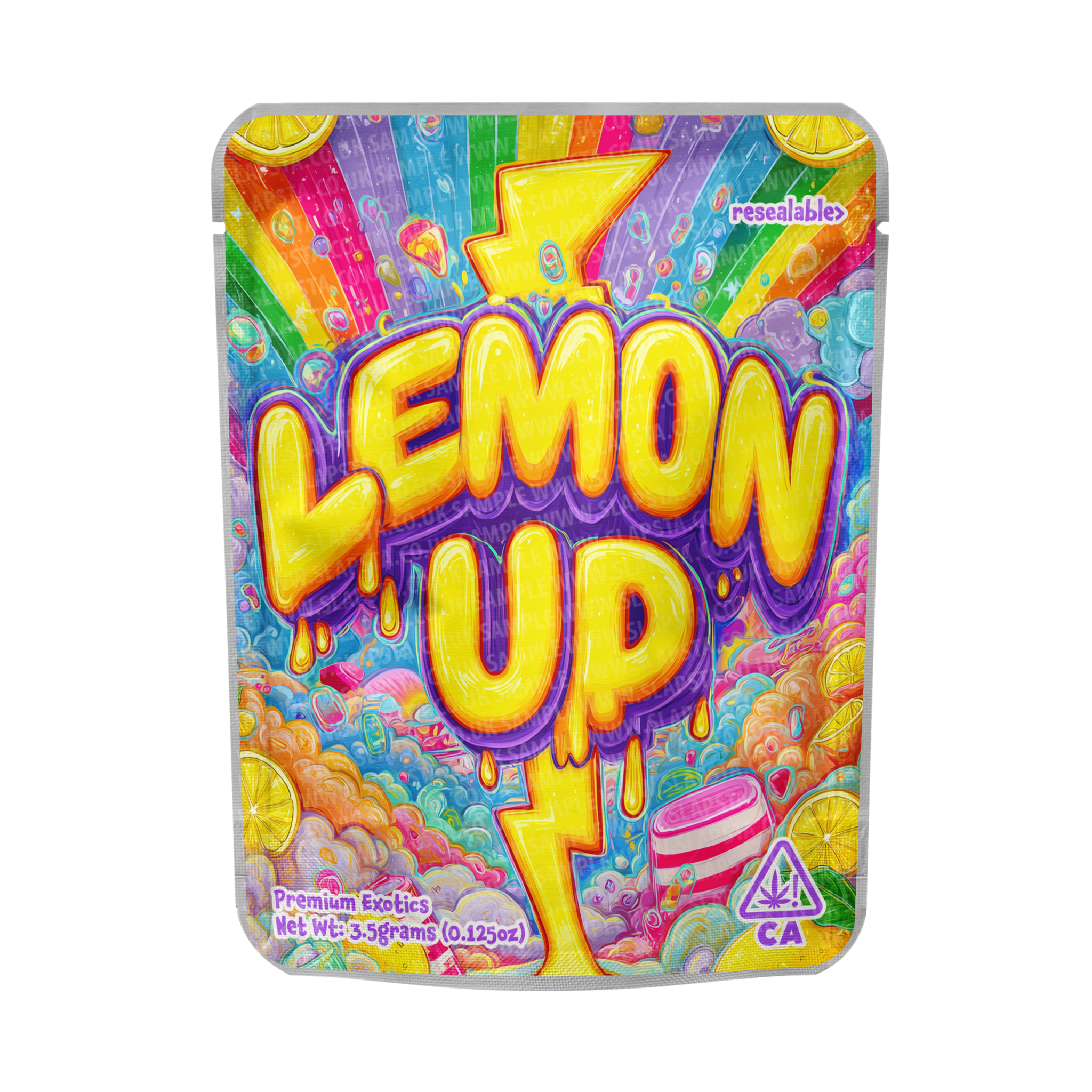 Lemon Up Mylar Pouches Pre-Labeled Lemon Up Mylar Pouches Pre-Labeled