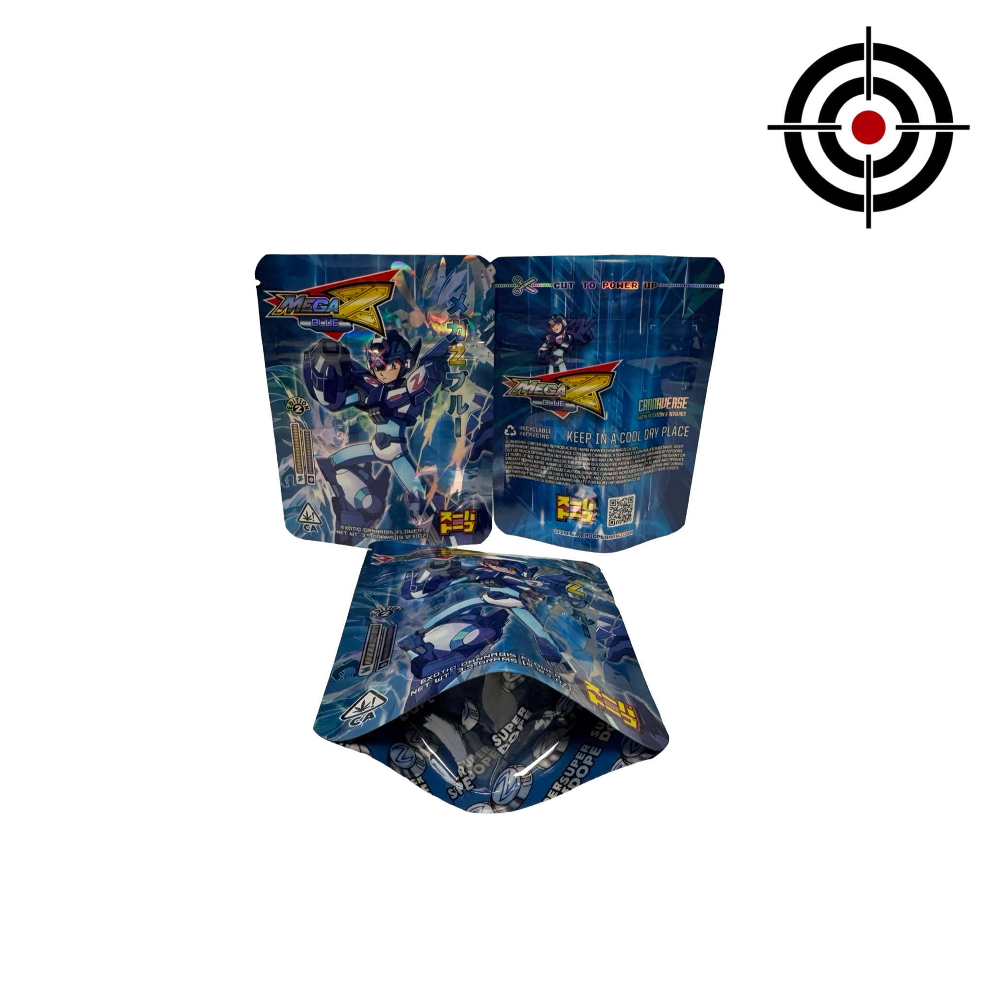 Mega Z Blue Edition 2 Mylar Bags 3.5g Super Dope