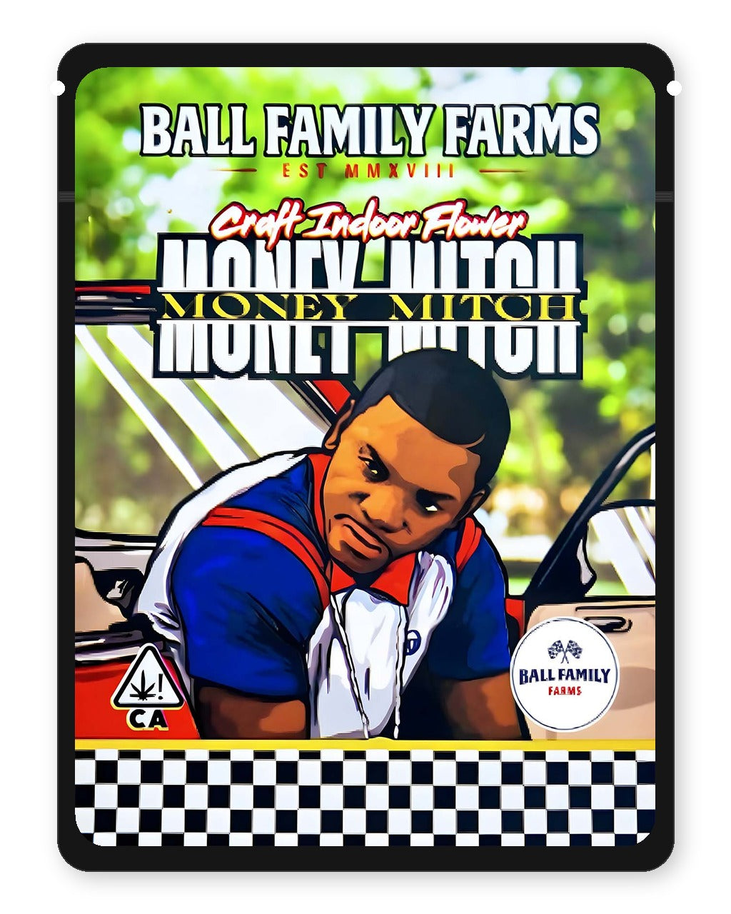 Money Mitch 3.5g Mylar Sticker Bags Ball Family Farms Money Mitch 3.5g Mylar Sticker Bags Ball Family Farms