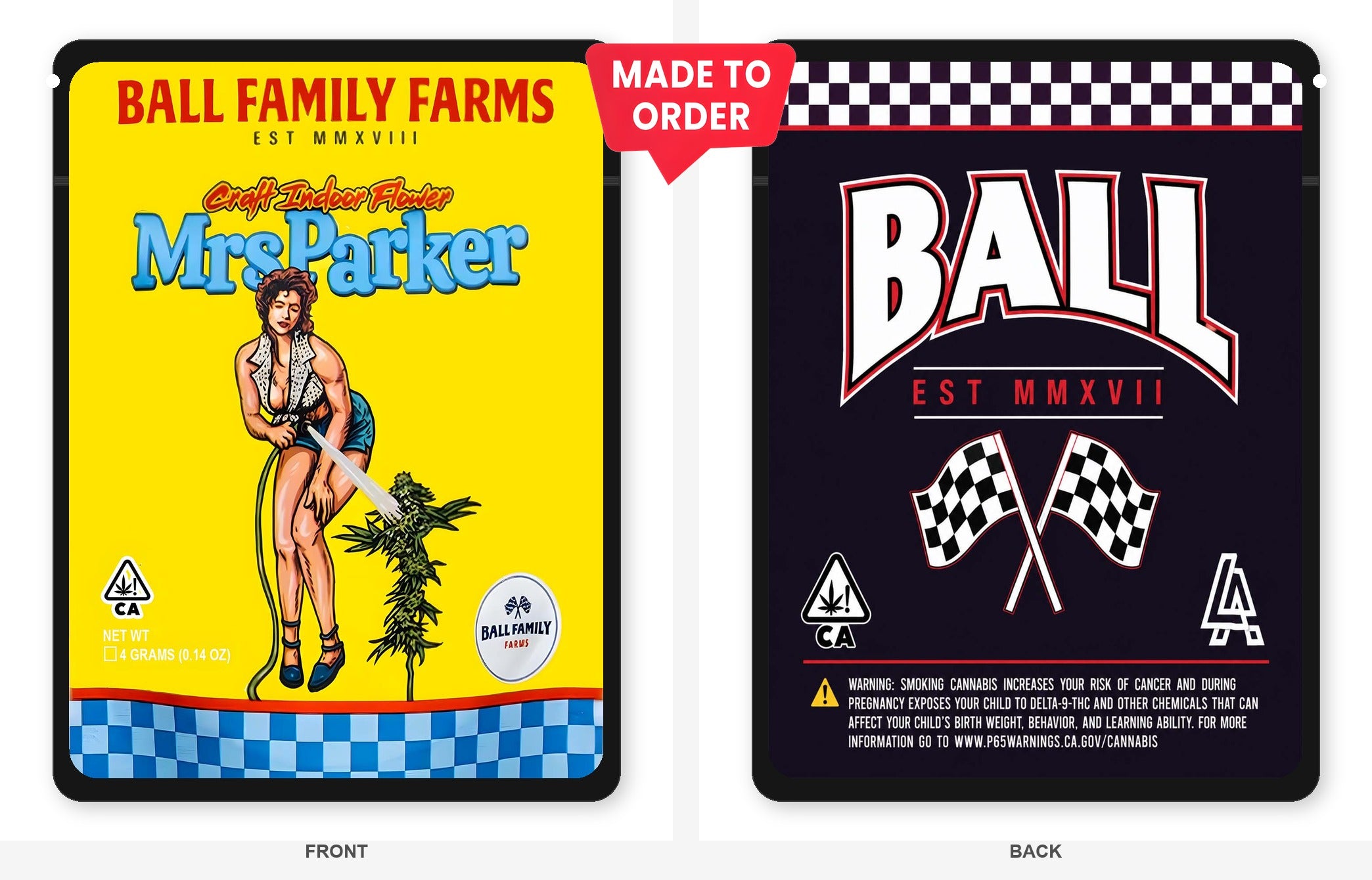 Mrs. Parker 3.5g Mylar Sticker Bags Ball Family Farms Mrs. Parker 3.5g Mylar Sticker Bags Ball Family Farms