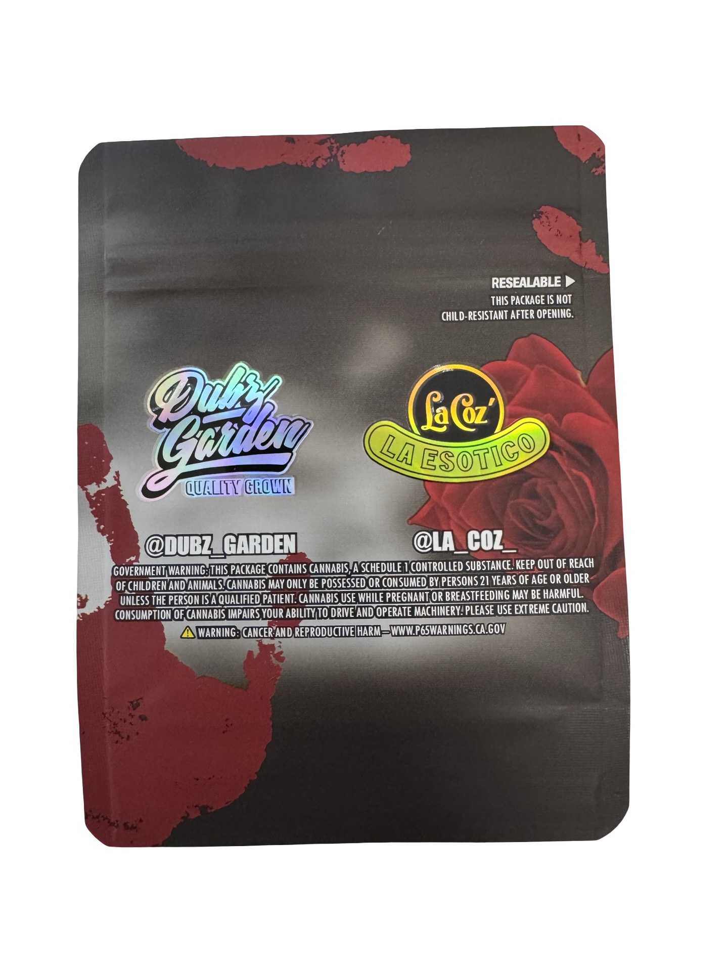 Omerta Mylar Bags 3.5g Dubz Garden Omerta Mylar Bags 3.5g Dubz Garden