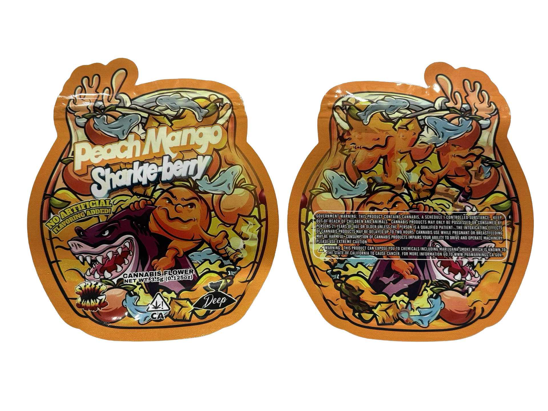 Peach Mango Sharkle-berry Mylar Bags 3.5g Deep in the Bag Peach Mango Sharkle-berry Mylar Bags 3.5g Deep in the Bag