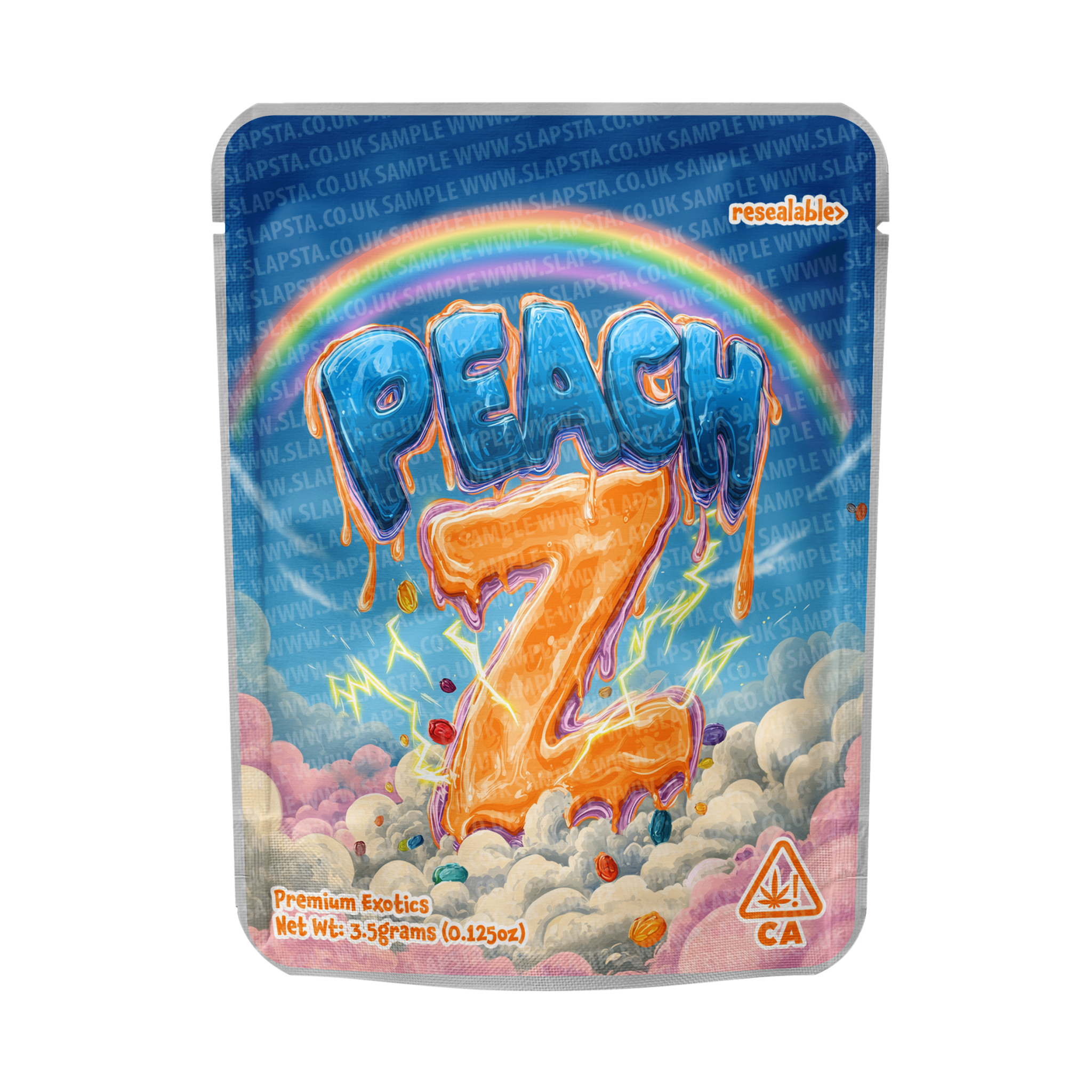 Peach Z Mylar Pouches Pre-Labeled Peach Z Mylar Pouches Pre-Labeled
