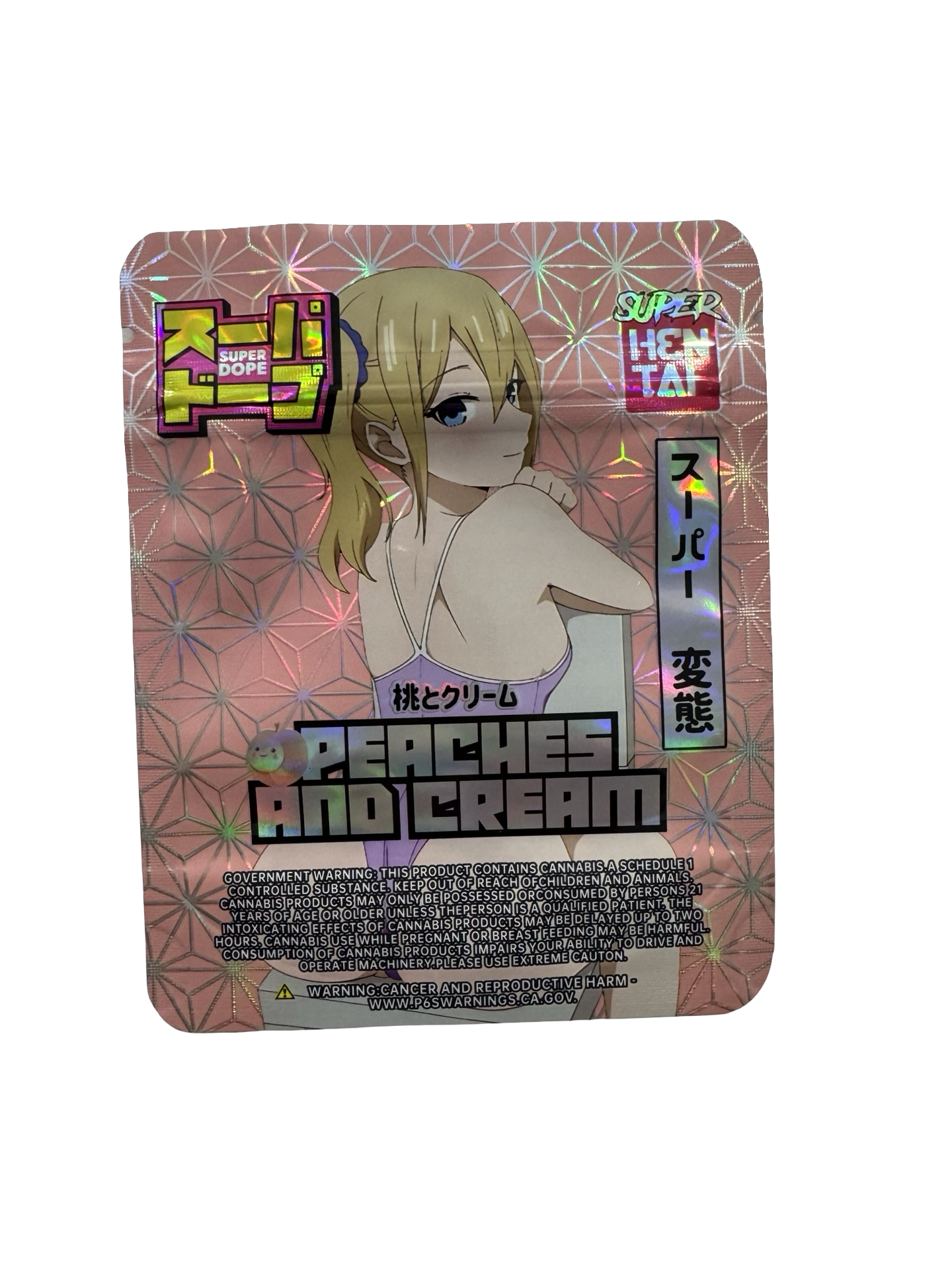 Peaches and Cream Mylar Bags 3.5g Super Dope Peaches and Cream Mylar Bags 3.5g Super Dope