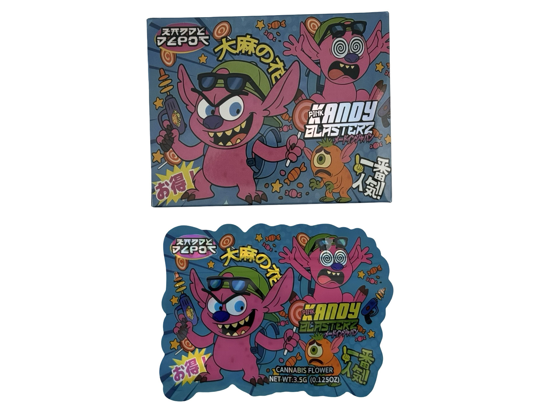 Pink Kandy Blasterz 3.5g Mylar Bags & Boxes Kandy Depo