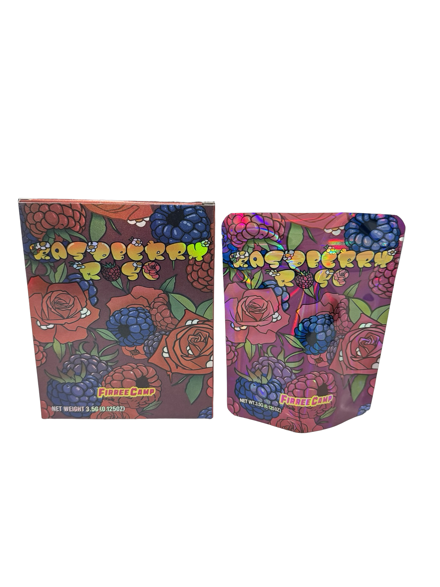 Raspberry Rose 3.5g Mylar Bags & Boxes Firree Camp Raspberry Rose 3.5g Mylar Bags & Boxes Firree Camp