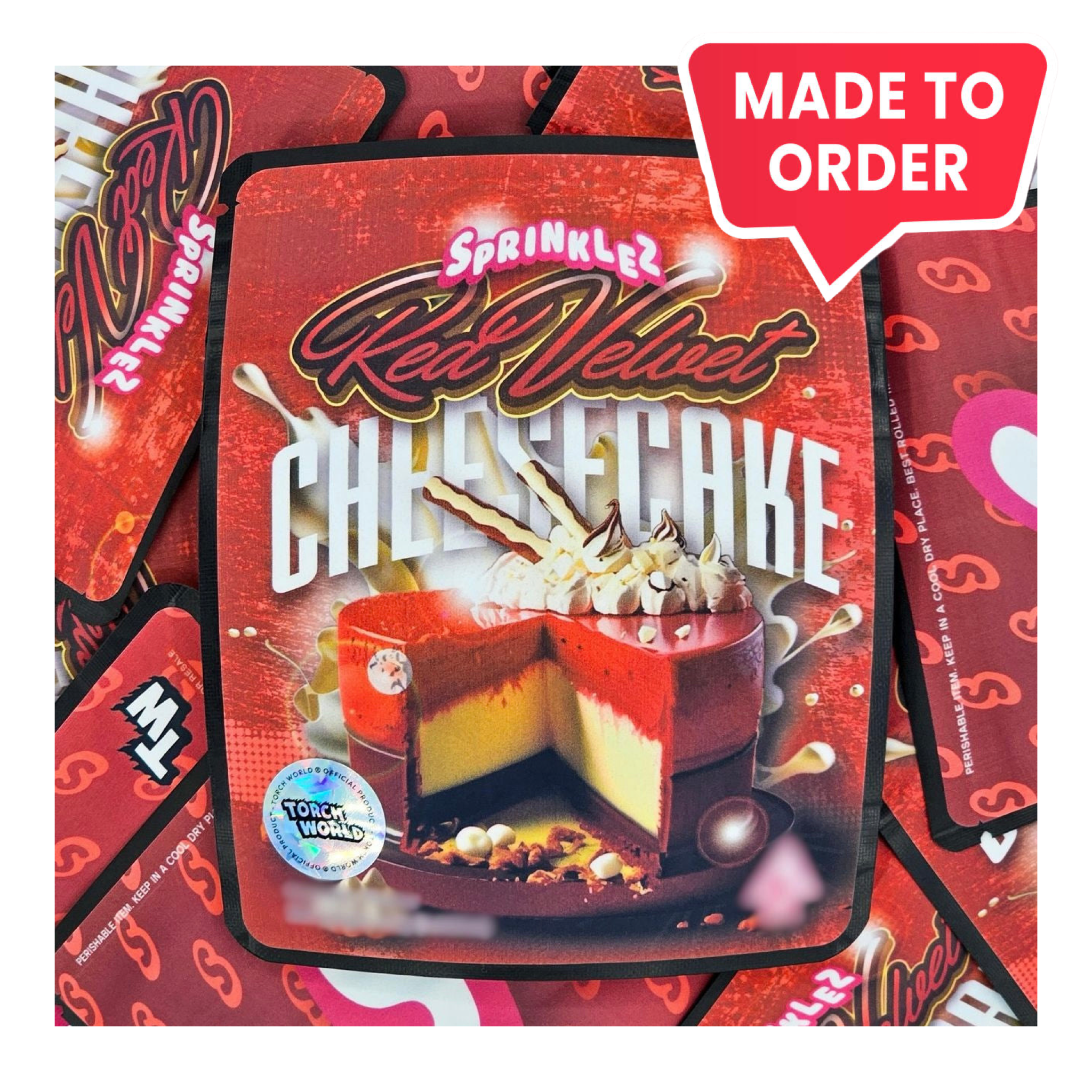 Red Velvet Cheesecake 3.5g Mylar Bags Sprinklez Torch World Red Velvet Cheesecake 3.5g Mylar Bags Sprinklez Torch World