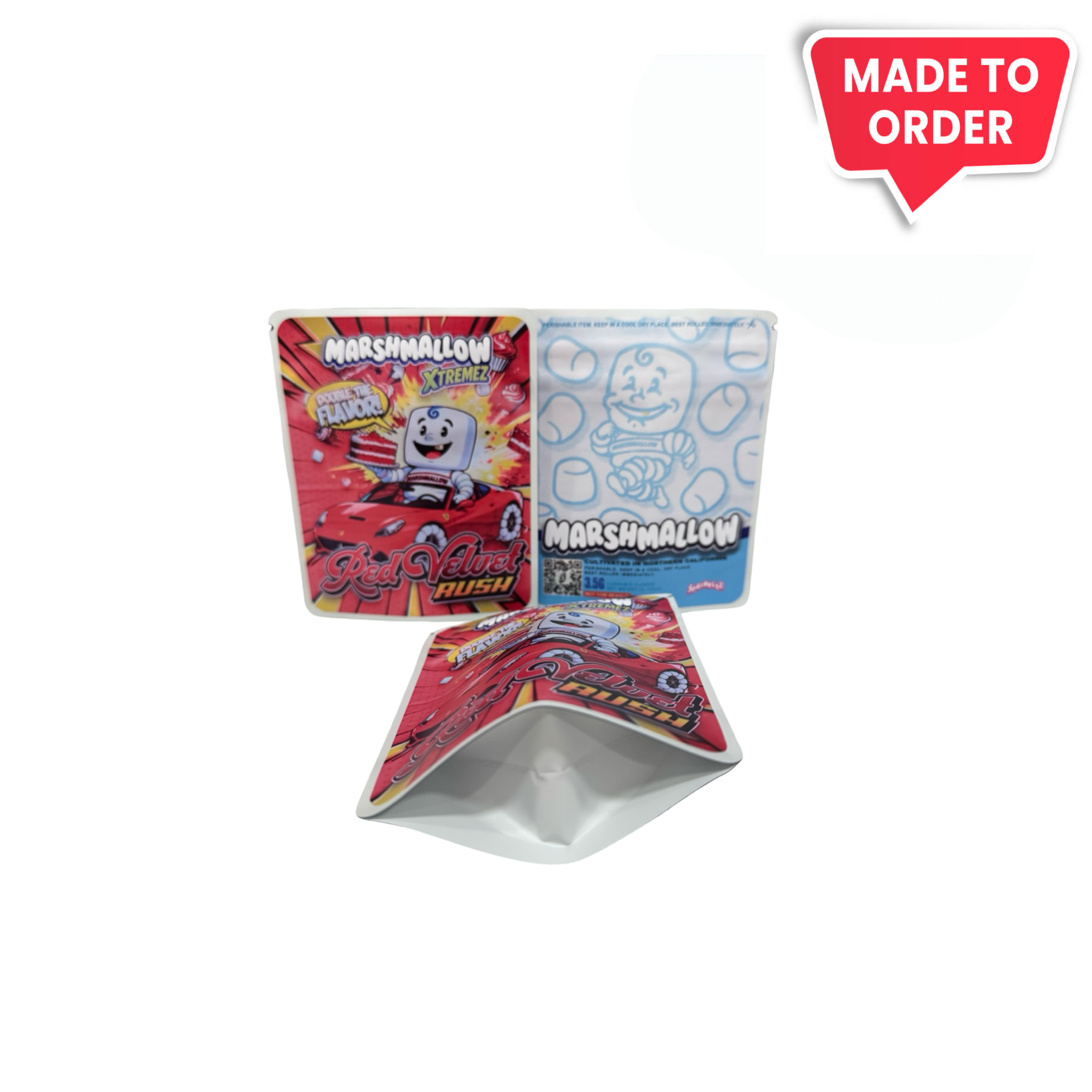 Red Velvet Rush Xtremez Marshmallow 3.5g Mylar Bags
