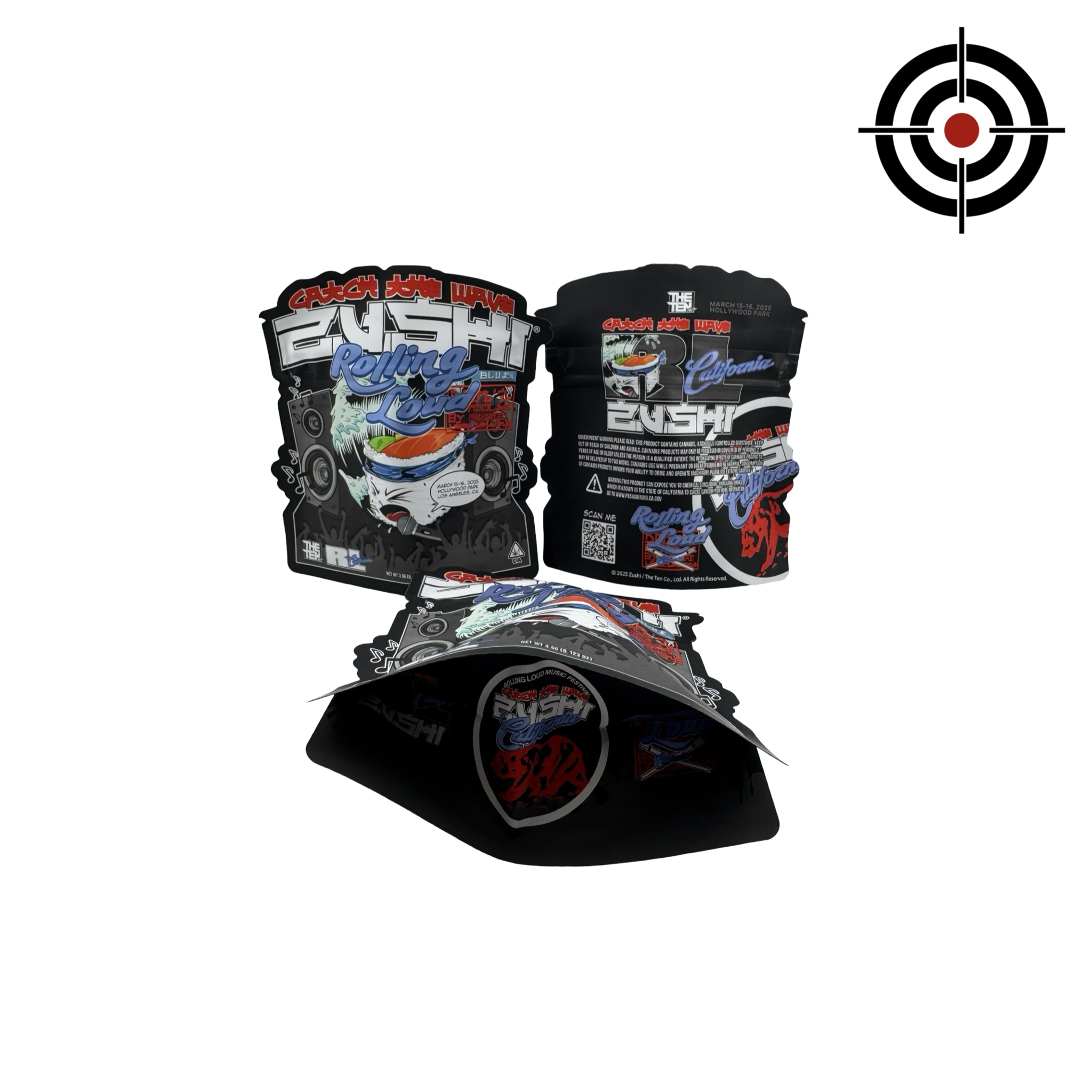 Rolling Loud Zushi Mylar Bags 3.5g The Ten Co Rolling Loud Zushi Mylar Bags 3.5g The Ten Co
