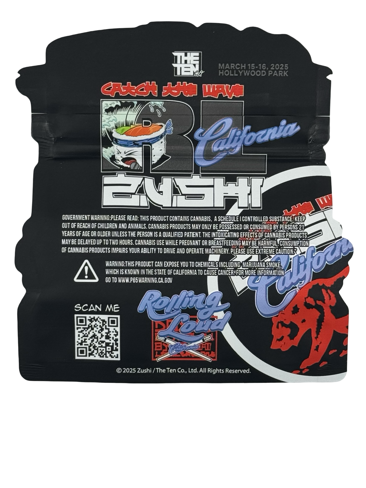 Rolling Loud Zushi Mylar Bags 3.5g The Ten Co Rolling Loud Zushi Mylar Bags 3.5g The Ten Co