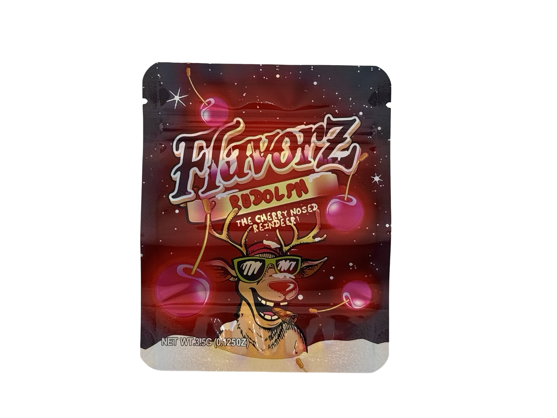 Rudolph The Cherry Nosed Reindeer 3.5g Mylar Bags Flavorz Rudolph The Cherry Nosed Reindeer 3.5g Mylar Bags Flavorz