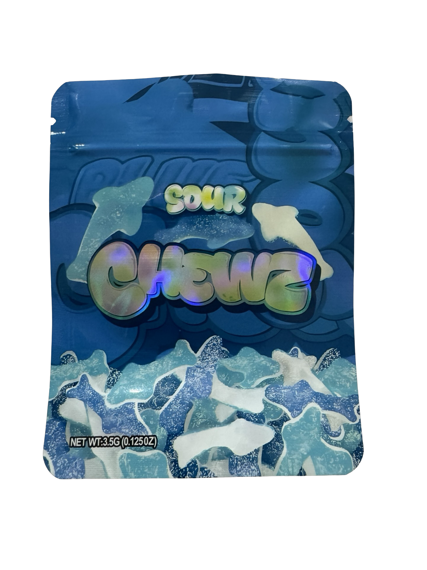 Sour Blue Sharks Mylar Bags 3.5g Chewz Sour Blue Sharks Mylar Bags 3.5g Chewz
