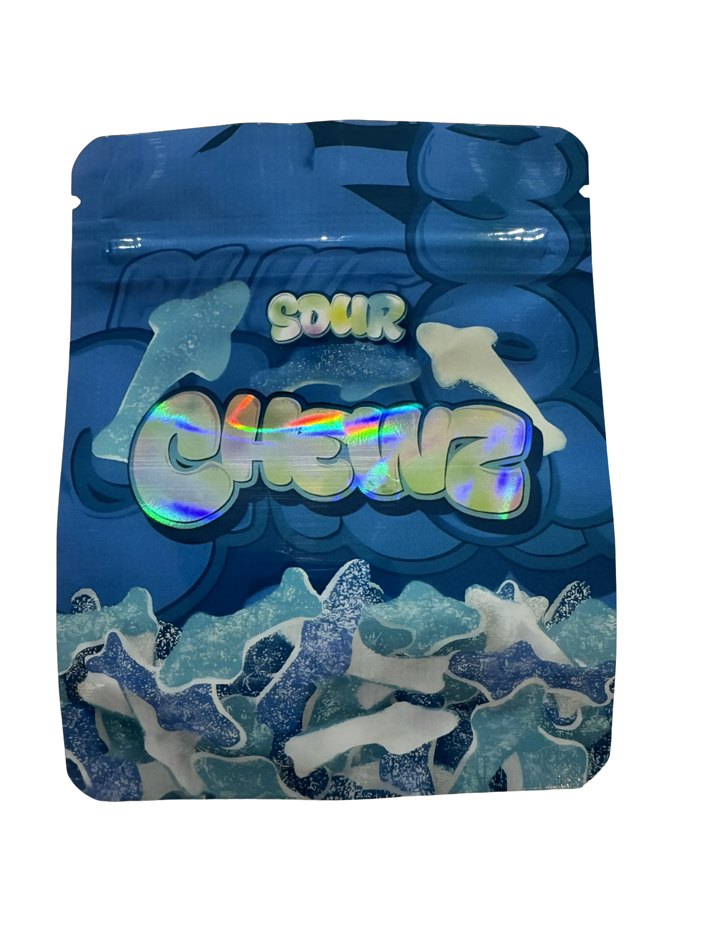 Sour Blue Sharks Mylar Bags 3.5g Chewz Sour Blue Sharks Mylar Bags 3.5g Chewz