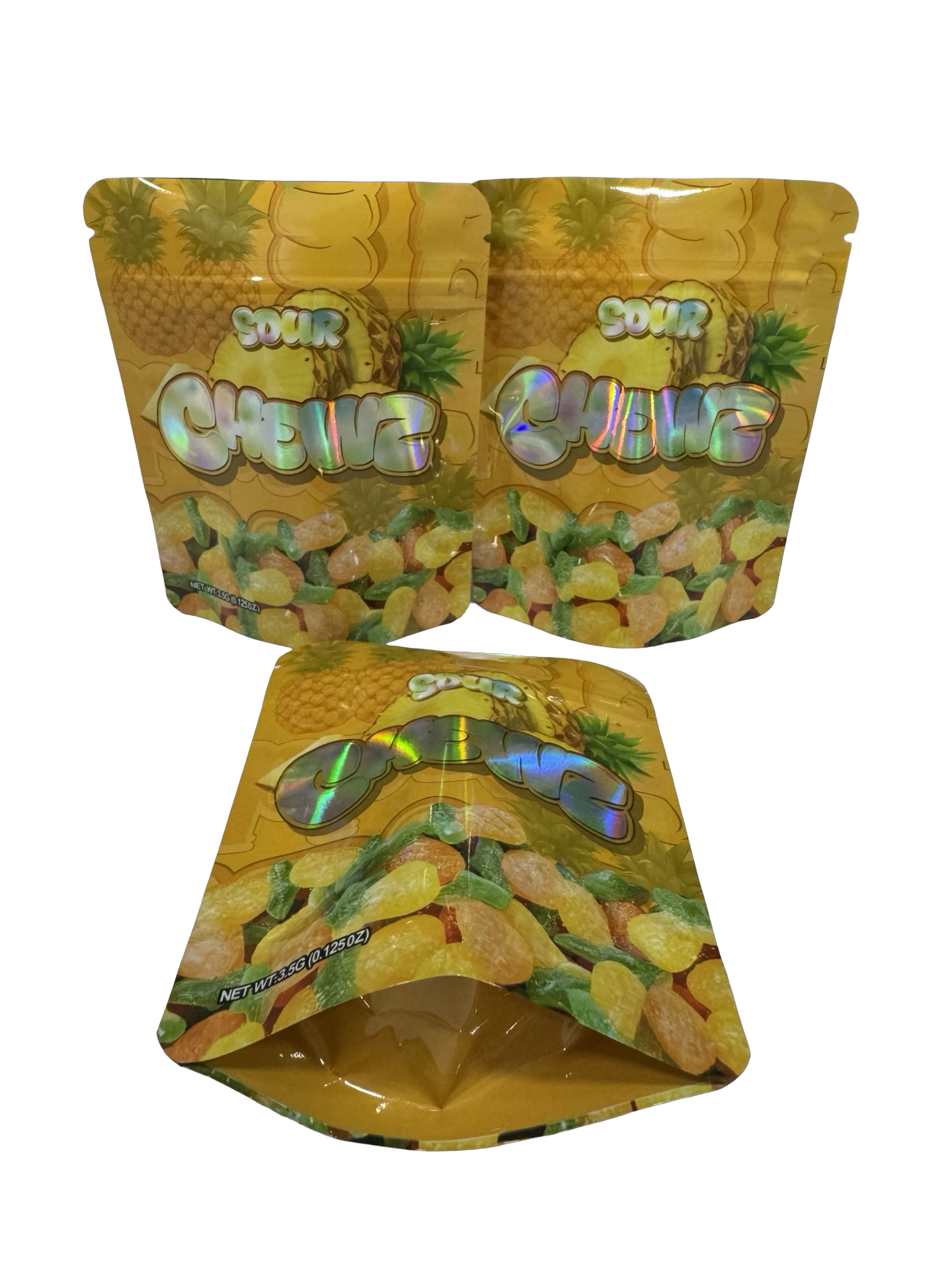 Sour Pineapple Mylar Bags 3.5g Chewz Sour Pineapple Mylar Bags 3.5g Chewz