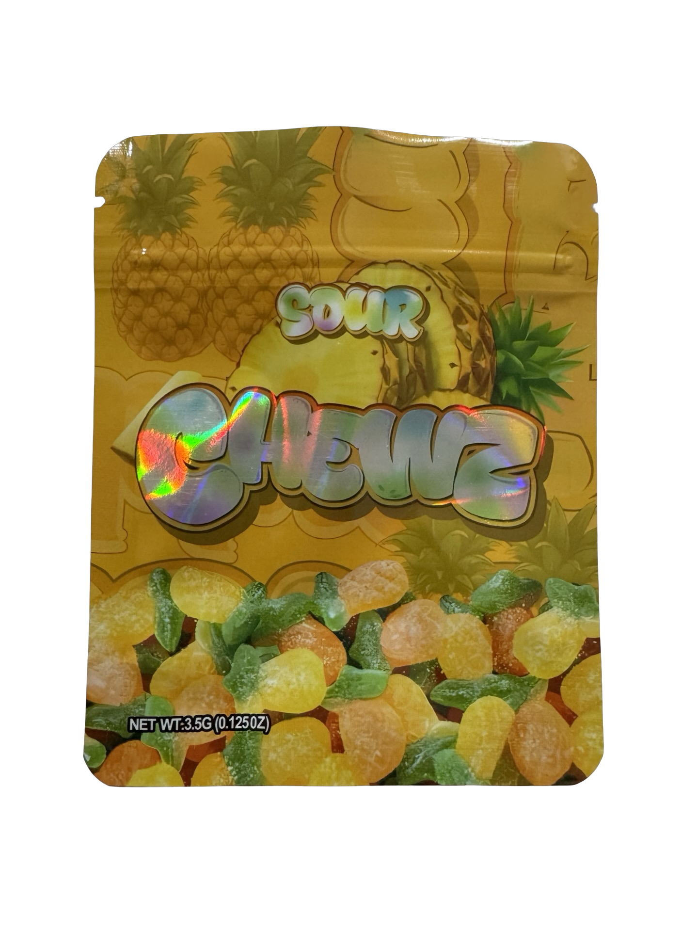 Sour Pineapple Mylar Bags 3.5g Chewz Sour Pineapple Mylar Bags 3.5g Chewz