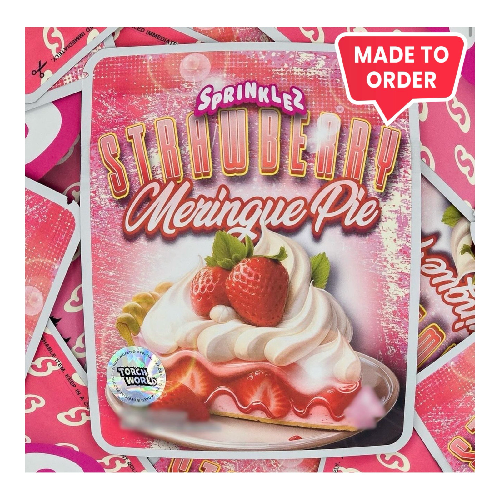 Strawberry Meringue Pie 3.5g Mylar Bags Sprinklez Torch